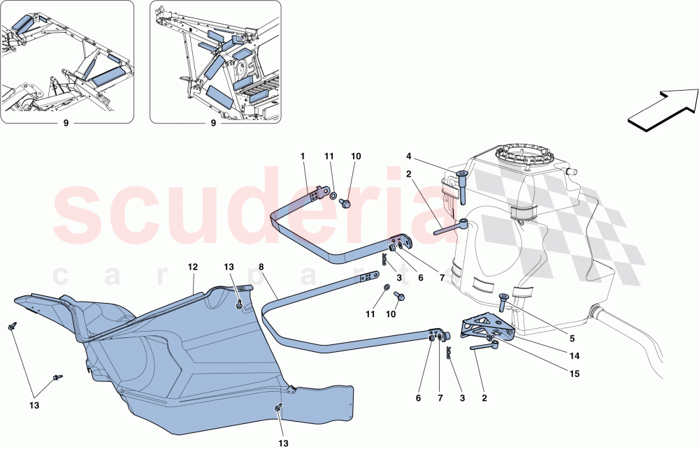 FUEL TANKS - FASTENERS AND GUARDS of Ferrari Ferrari 458 Speciale Aperta