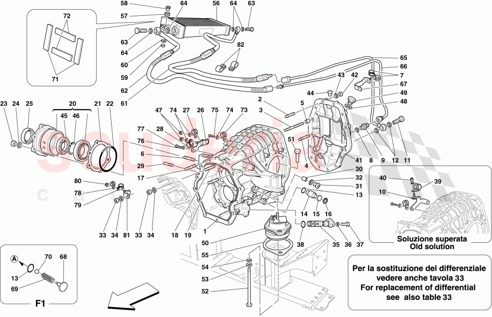 DIFFERENTIAL CASE AND GEARBOX COOLING RADIATOR of Ferrari Ferrari 599 GTB Fiorano