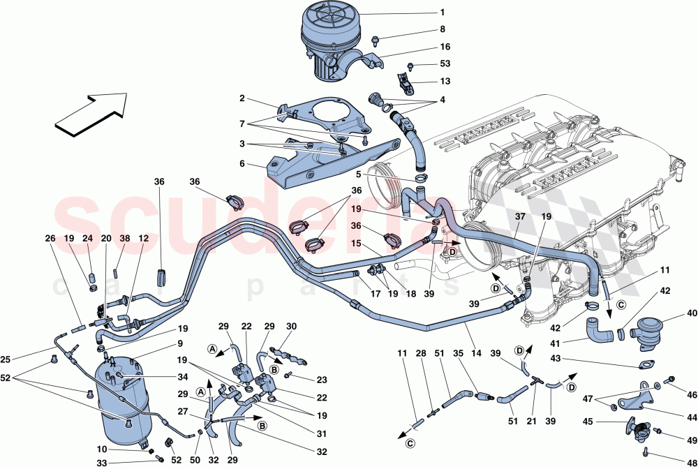 SECONDARY AIR SYSTEM of Ferrari Ferrari 458 Speciale