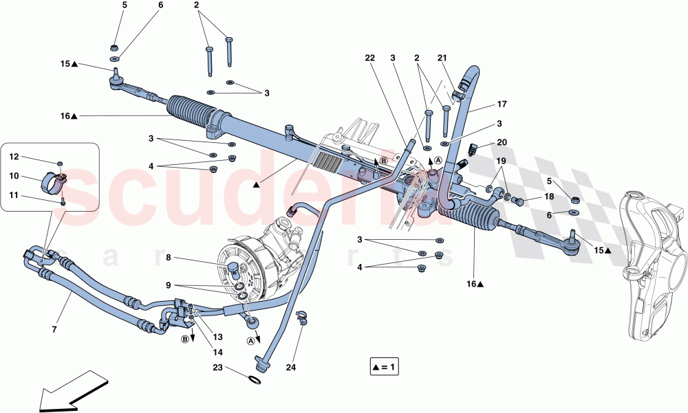 HYDRAULIC POWER STEERING BOX of Ferrari Ferrari FF
