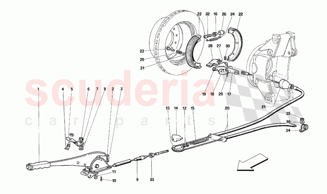 Hand - brake control of Ferrari Ferrari 512 M