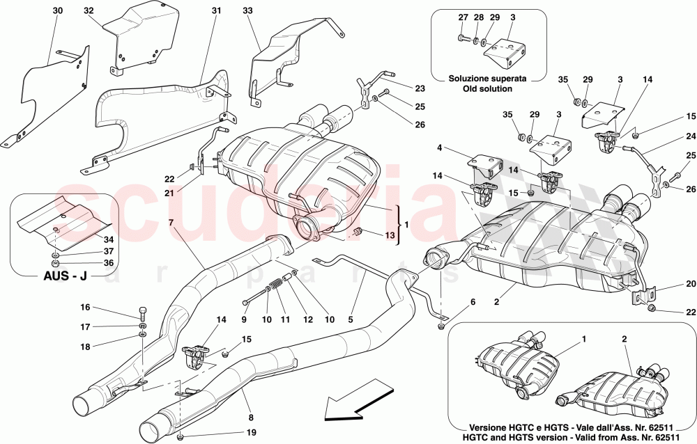 REAR EXHAUST SYSTEM of Ferrari Ferrari 612 Scaglietti