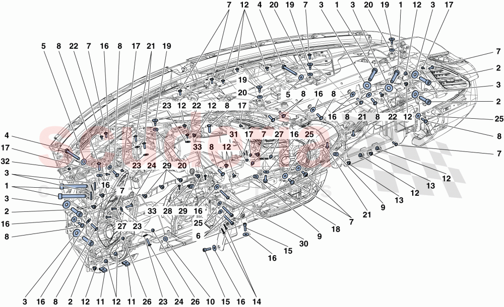 DASHBOARD FASTENINGS of Ferrari Ferrari 488 Spider