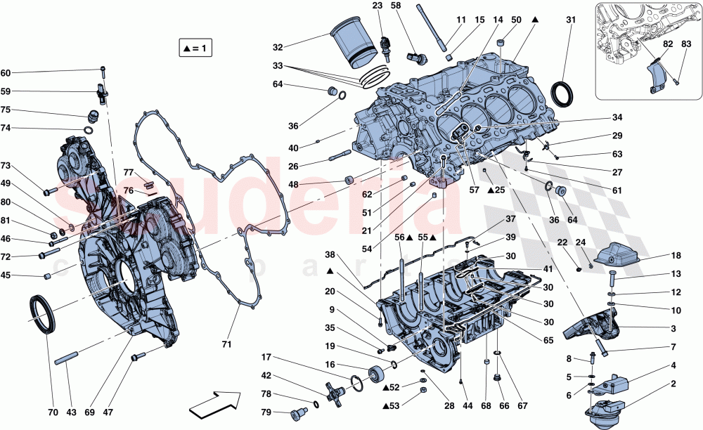 CRANKCASE of Ferrari Ferrari 488 Spider