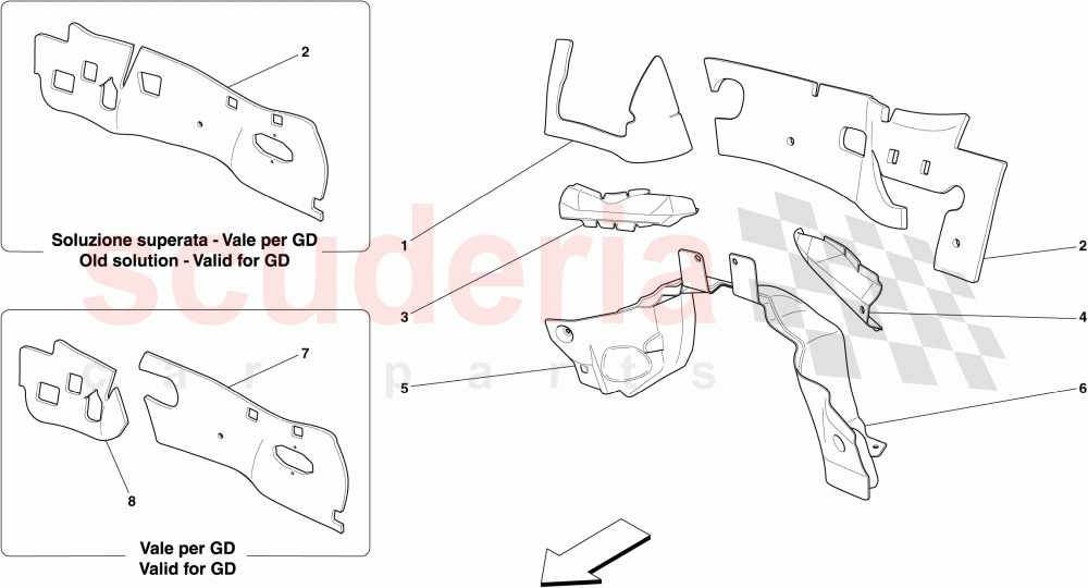 ENGINE COMPARTMENT FIREWALL INSULATION of Ferrari Ferrari 612 Scaglietti