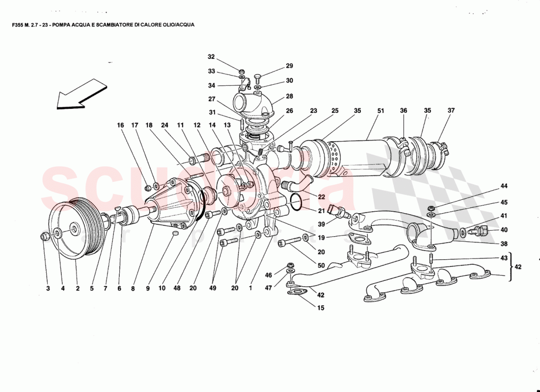 WATER PUMP ANO OIL/WATER HEAT EXCHANGER of Ferrari Ferrari 355 (2.7 Motronic)