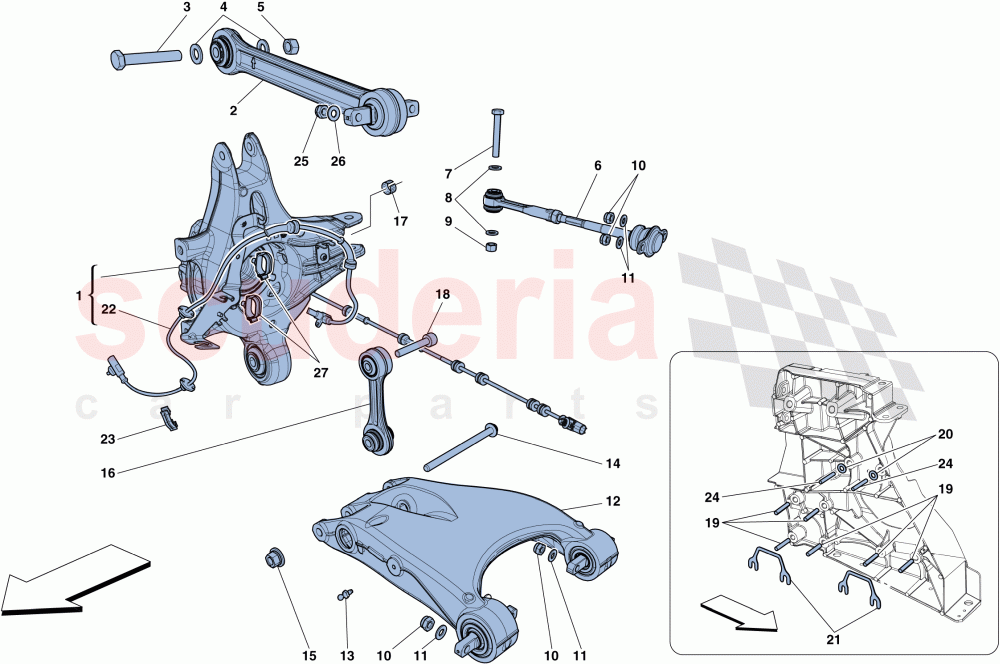 REAR SUSPENSION - ARMS of Ferrari Ferrari 458 Speciale