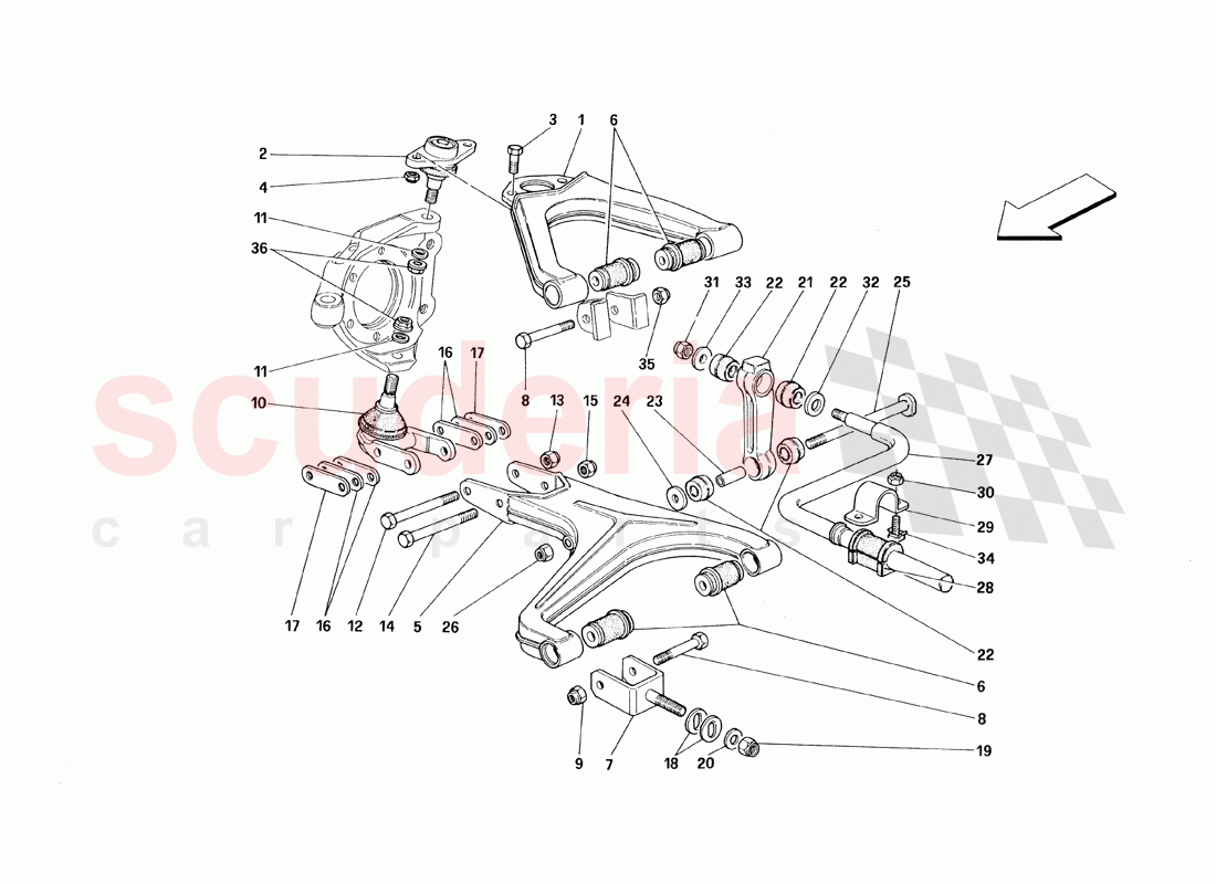 Front Suspension - Wishbones of Ferrari Ferrari 348 TS (1993)