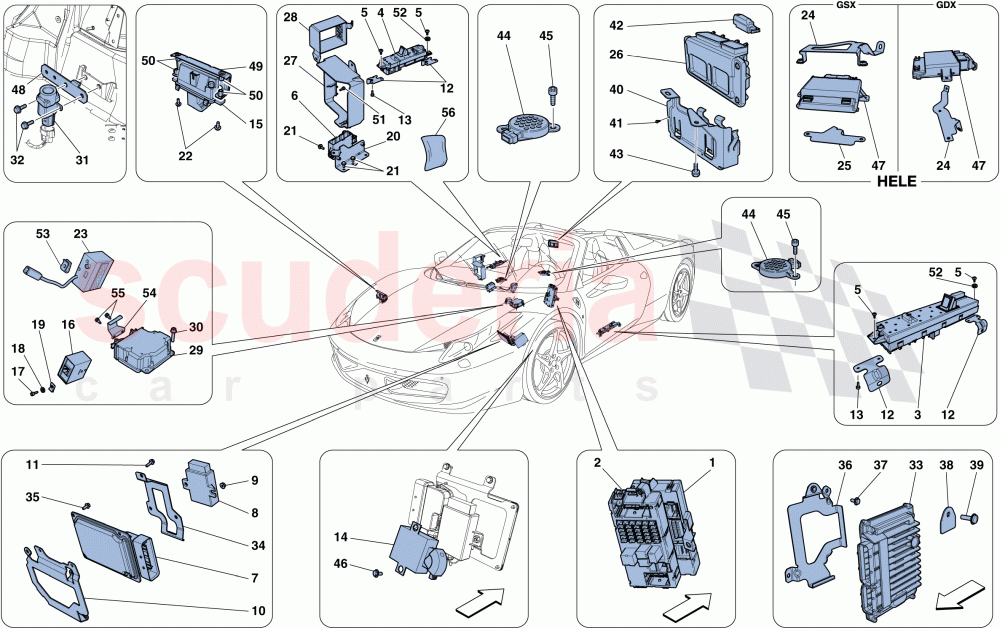 VEHICLE ECUs of Ferrari Ferrari 458 Spider