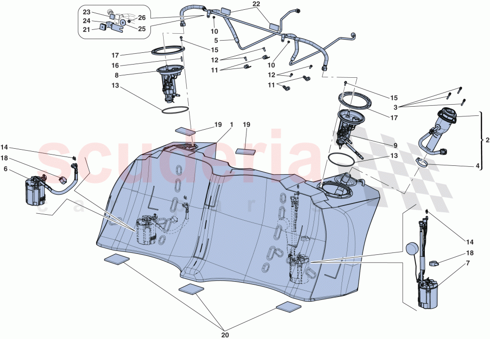 FUEL TANK - FILLER NECK AND PUMPS of Ferrari Ferrari LaFerrari Aperta
