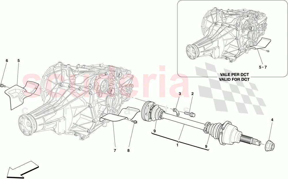 DIFFERENTIAL AND REAR AXLE SHAFTS of Ferrari Ferrari California (2012-2014)