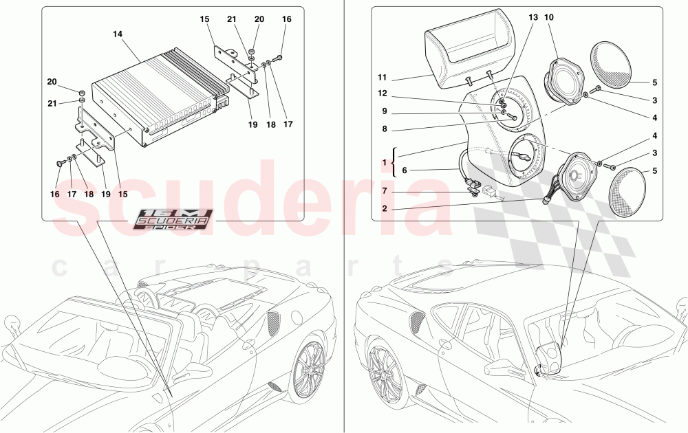 RADIO AMPLIFIER SYSTEM -Optional- of Ferrari Ferrari 430 Scuderia Spider 16M