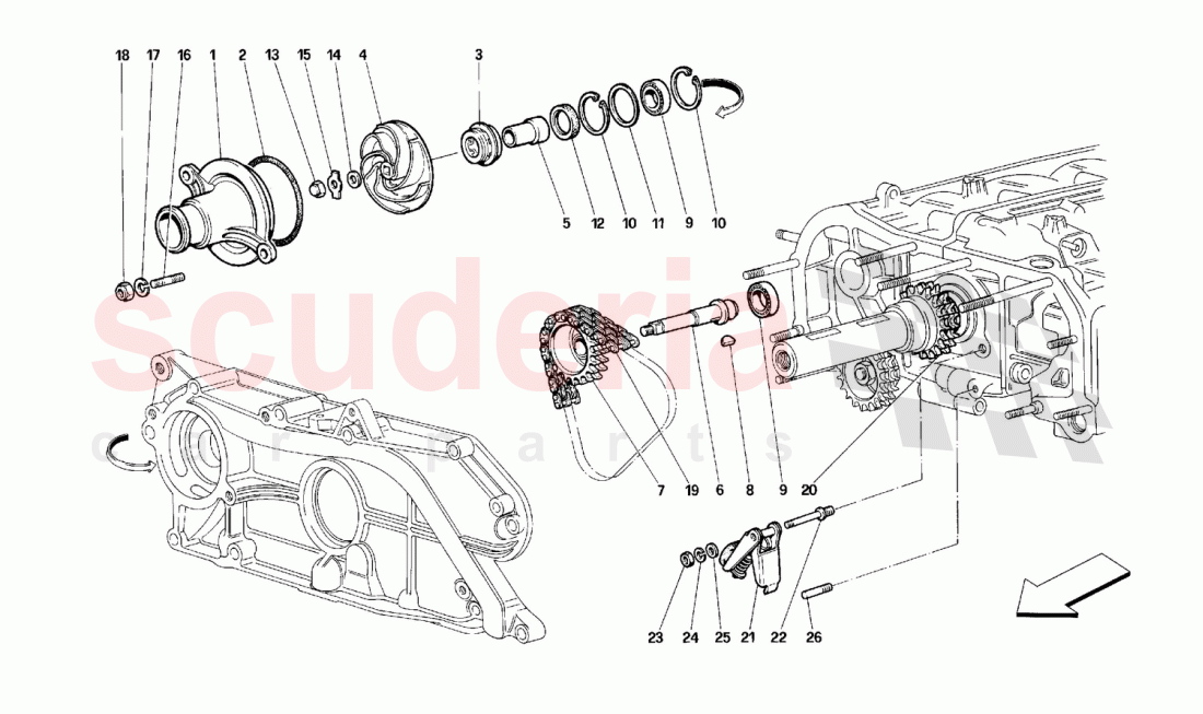 Water pump of Ferrari Ferrari 512 M