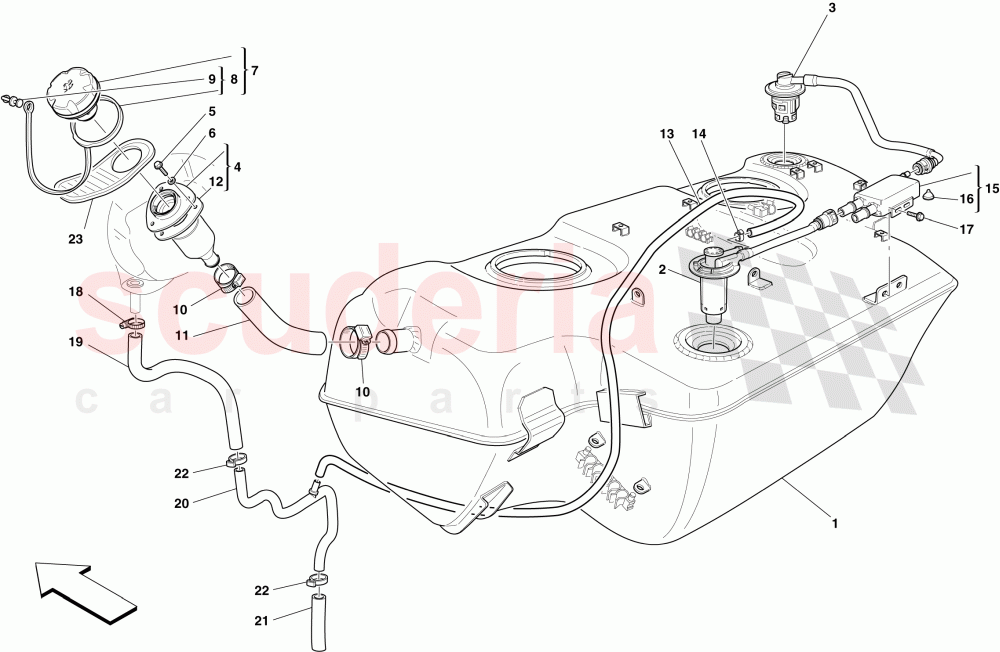 FUEL TANK - FILLER NECK AND PIPES of Ferrari Ferrari 599 SA Aperta