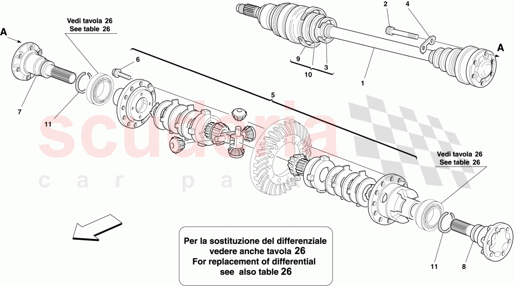 DIFFERENTIAL AND AXLE SHAFT of Ferrari Ferrari 599 SA Aperta