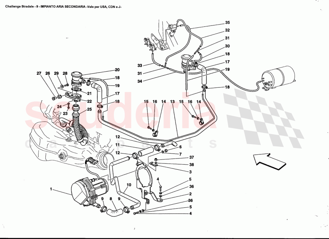 SECONDARY AIR SYSTEM -Valid for USA, CDN and J- of Ferrari Ferrari 360 Challenge Stradale