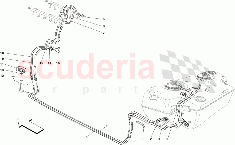FUEL SYSTEM of Ferrari Ferrari 599 GTB Fiorano