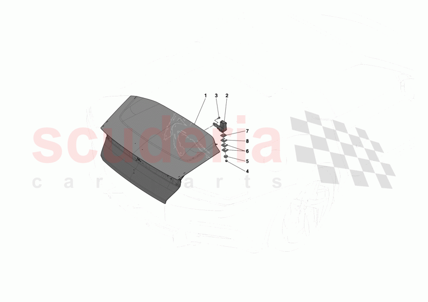 REAR LID SUBSTRUCTURE of Ferrari Ferrari 12Cilindri Spider