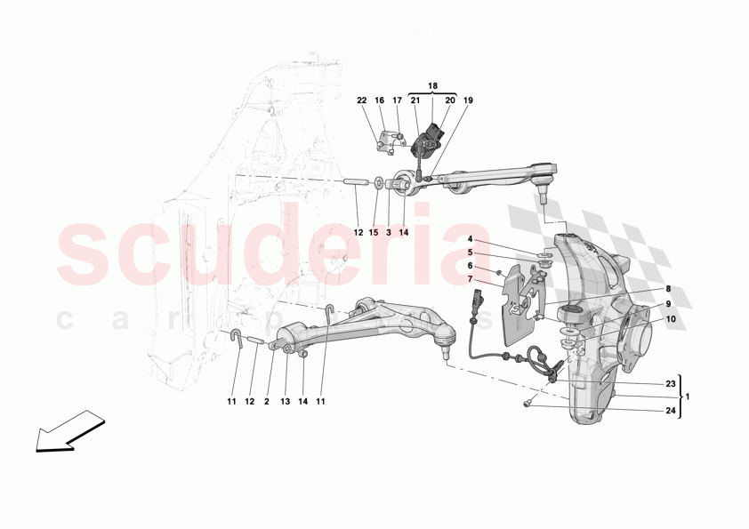 FRONT SUSPENSION - ARMS of Ferrari Ferrari 12Cilindri