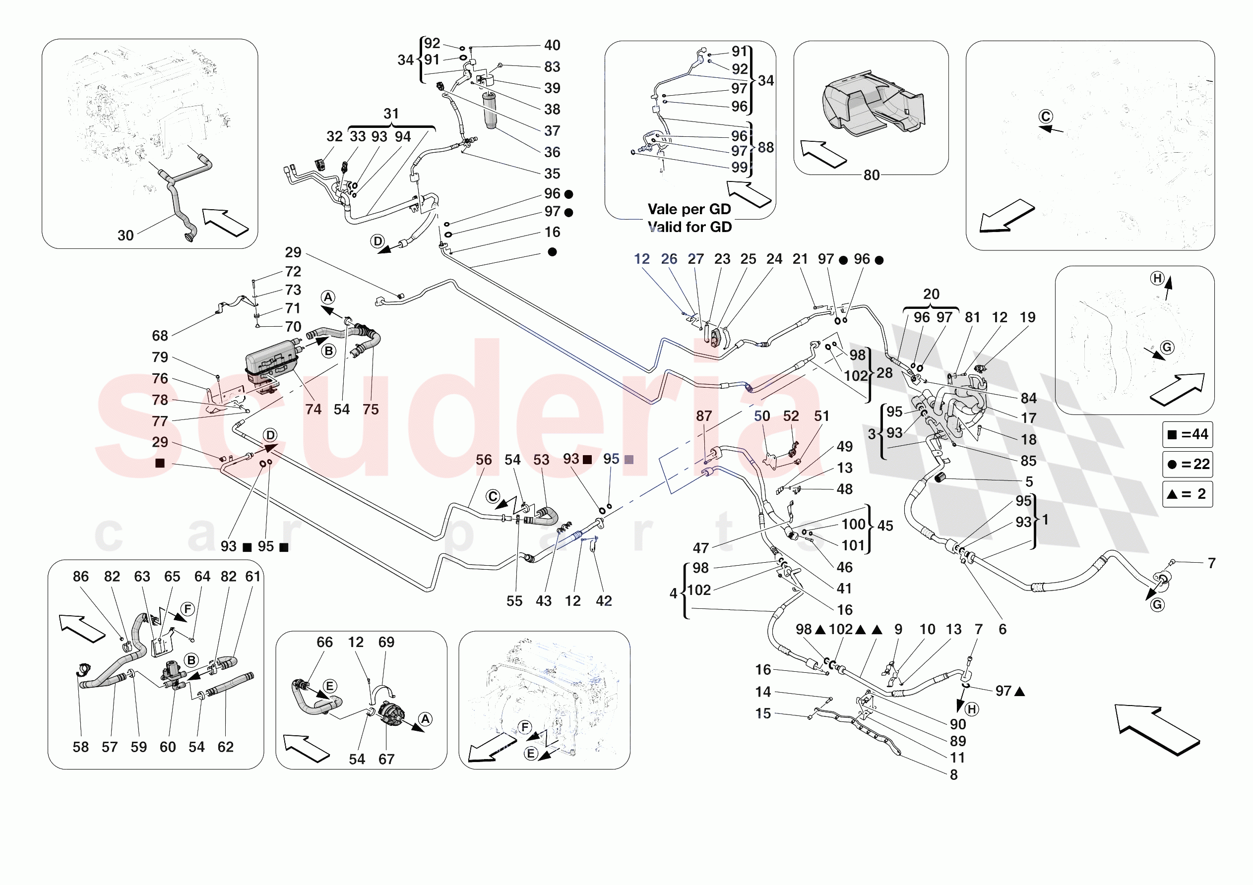 A/C SYSTEM - AIR CONDITIONER SYSTEM of Ferrari Ferrari 296 GTB Europe