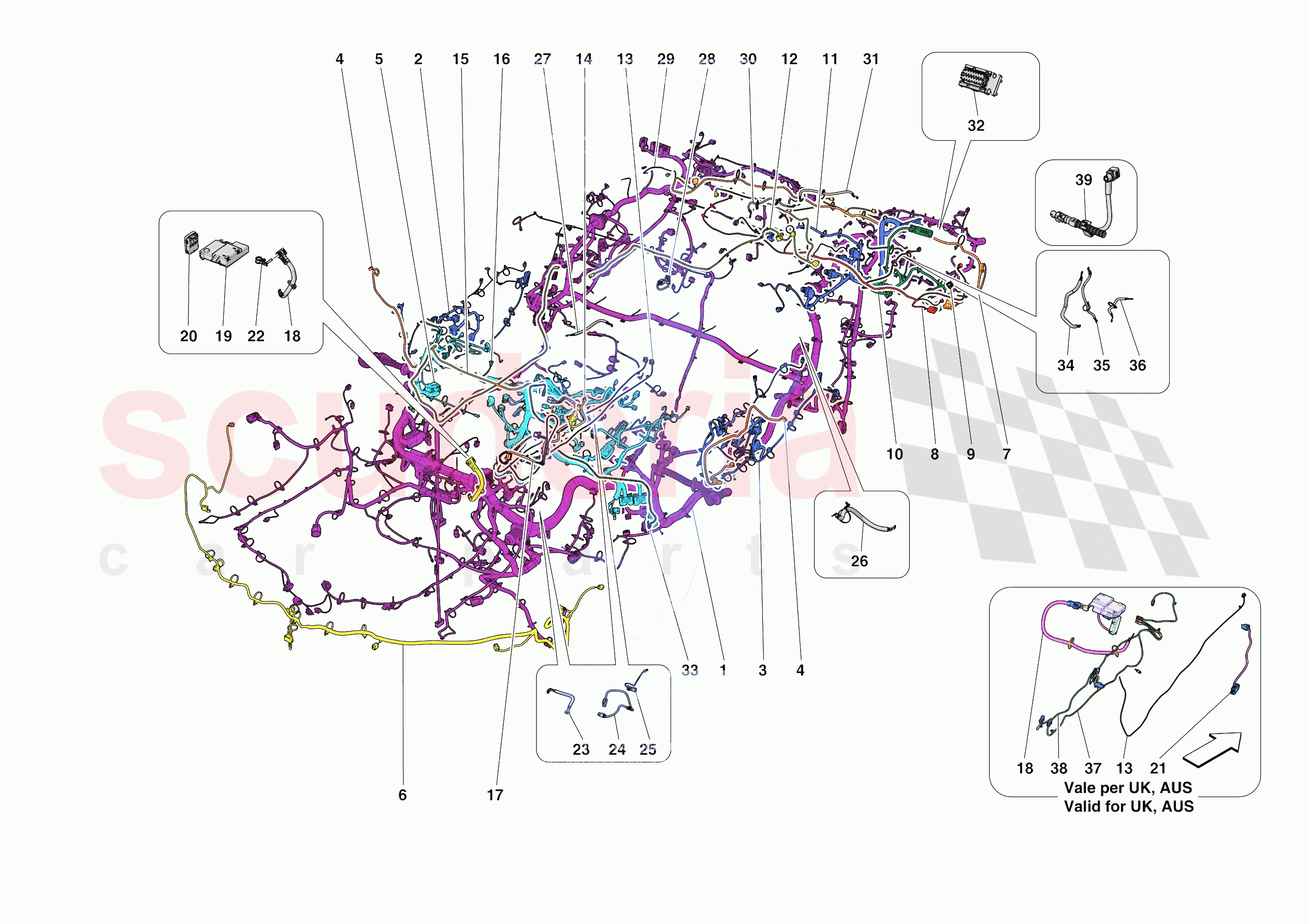 LOW VOLTAGE WIRING HARNESSES of Ferrari Ferrari 296 GTB Europe