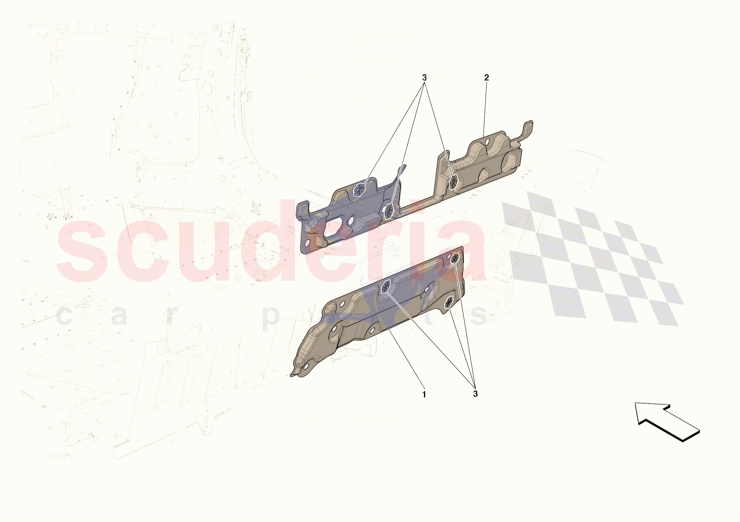 ENGINE COMPARTMENT INSULATION of Ferrari Ferrari 296 GTB Europe RH