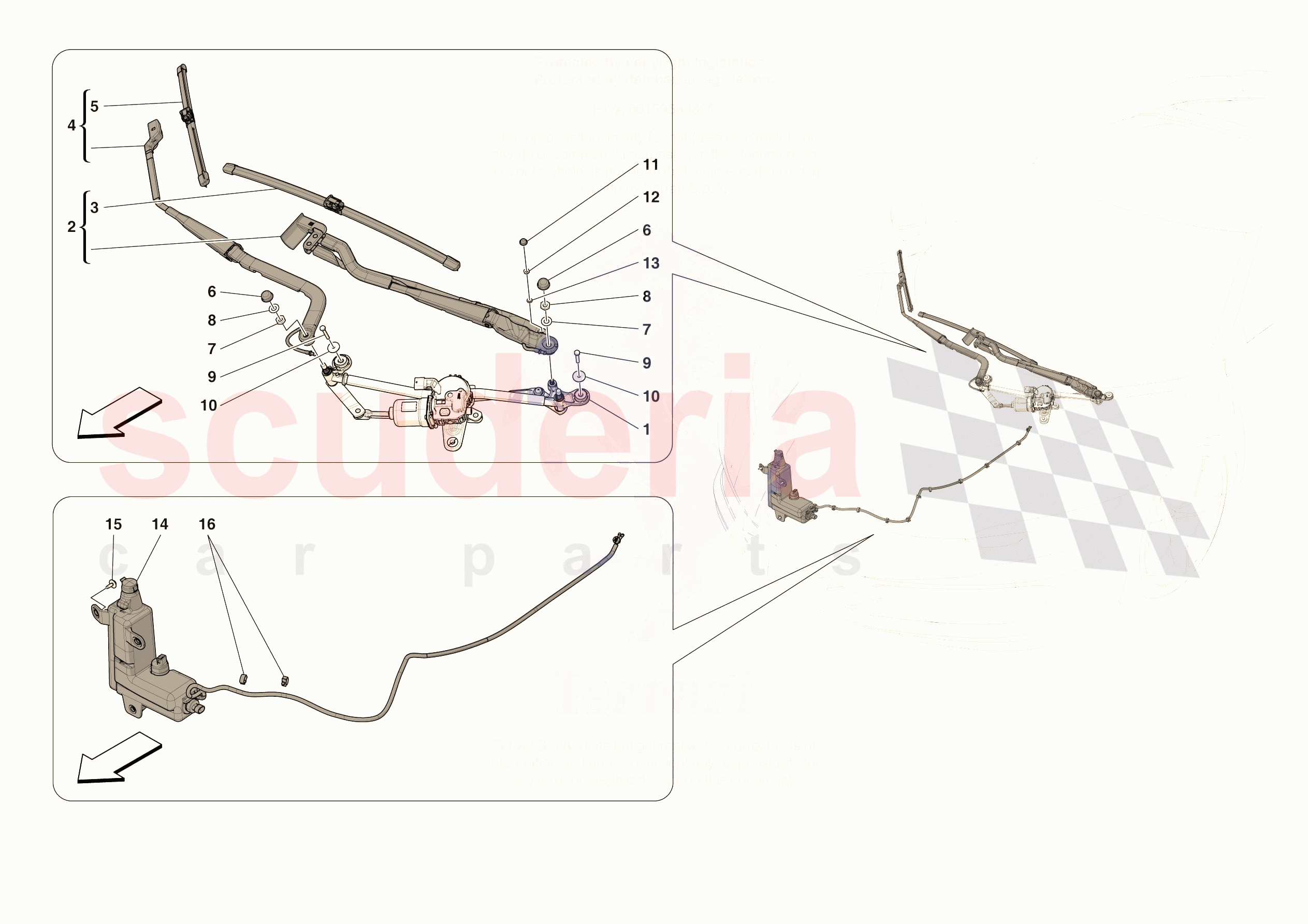 WIPERS AND HEADLAMP WASHERS of Ferrari Ferrari 296 GTB Europe RH