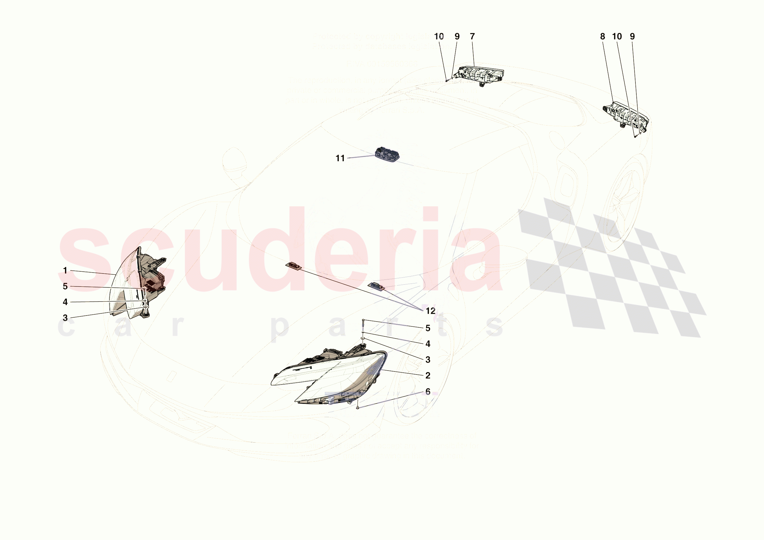 LIGHTING SYSTEMS of Ferrari Ferrari 296 GTB Europe RH