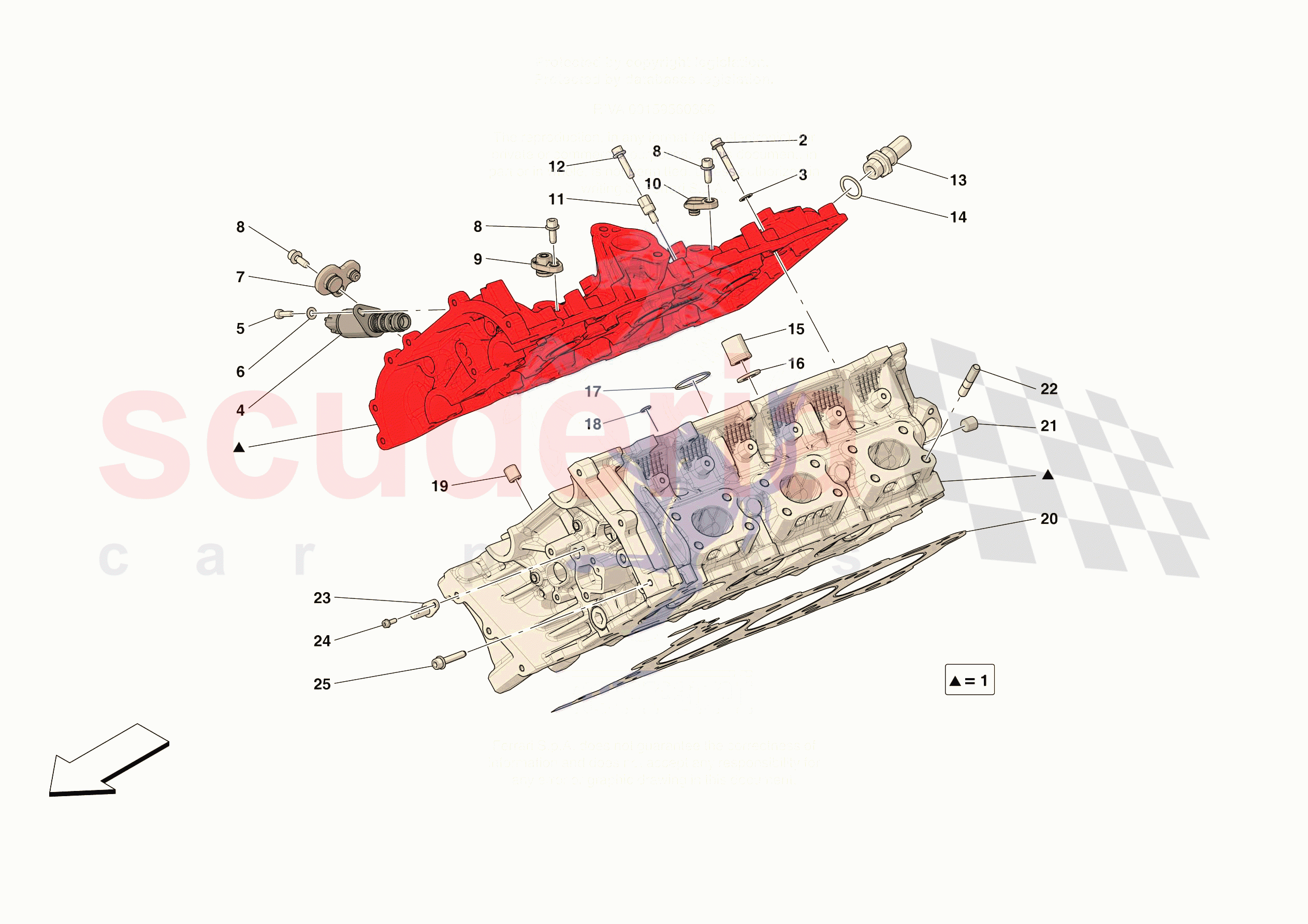 CYLINDER HEADS - RH HEAD of Ferrari Ferrari 296 GTB USA