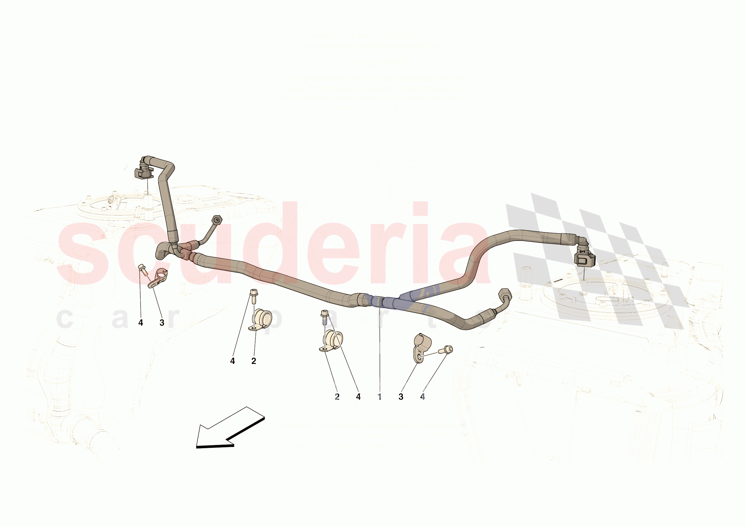 ENGINE FUEL DELIVERY PIPES of Ferrari Ferrari 296 GTB USA