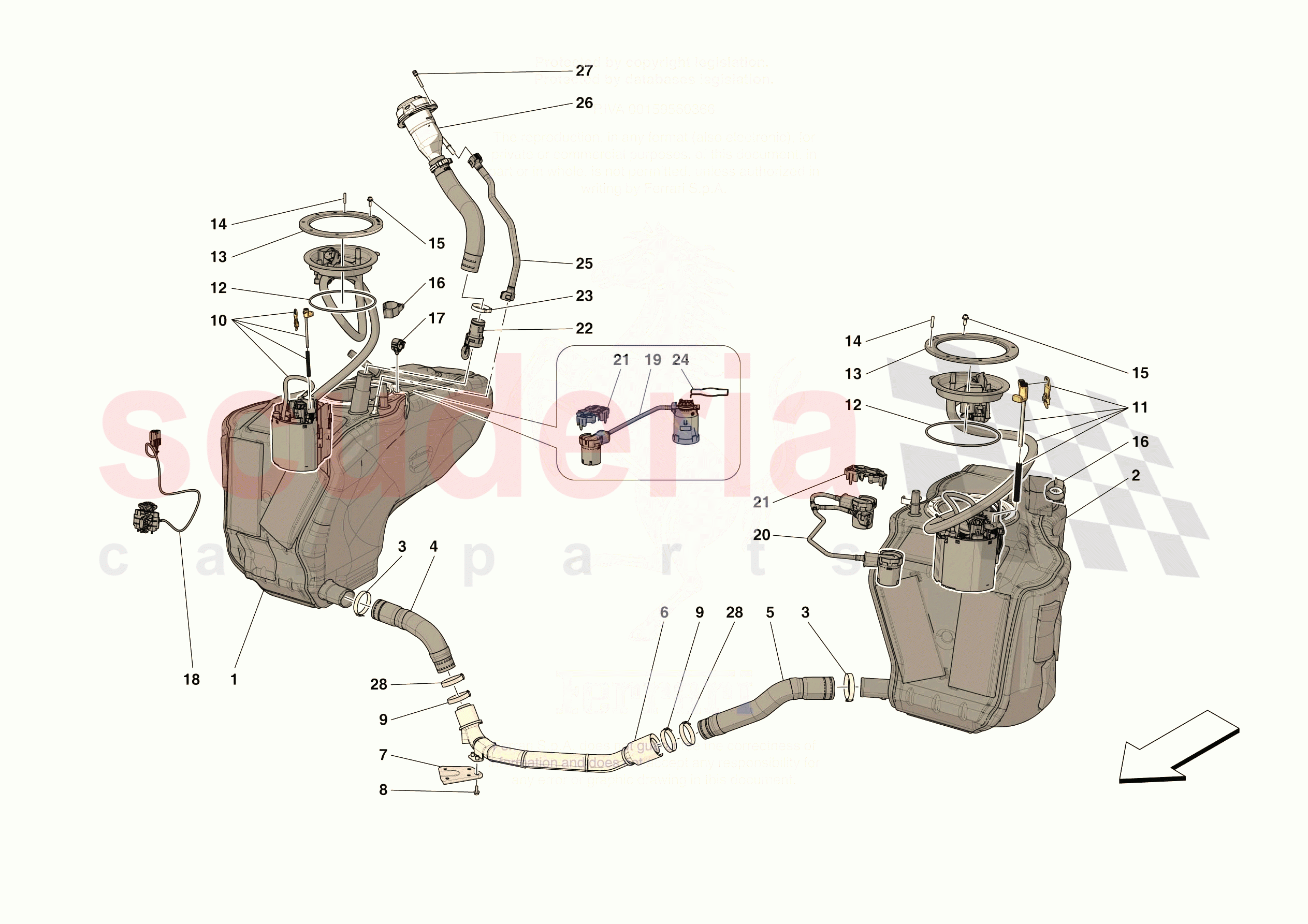 FUEL TANK of Ferrari Ferrari 296 GTB USA