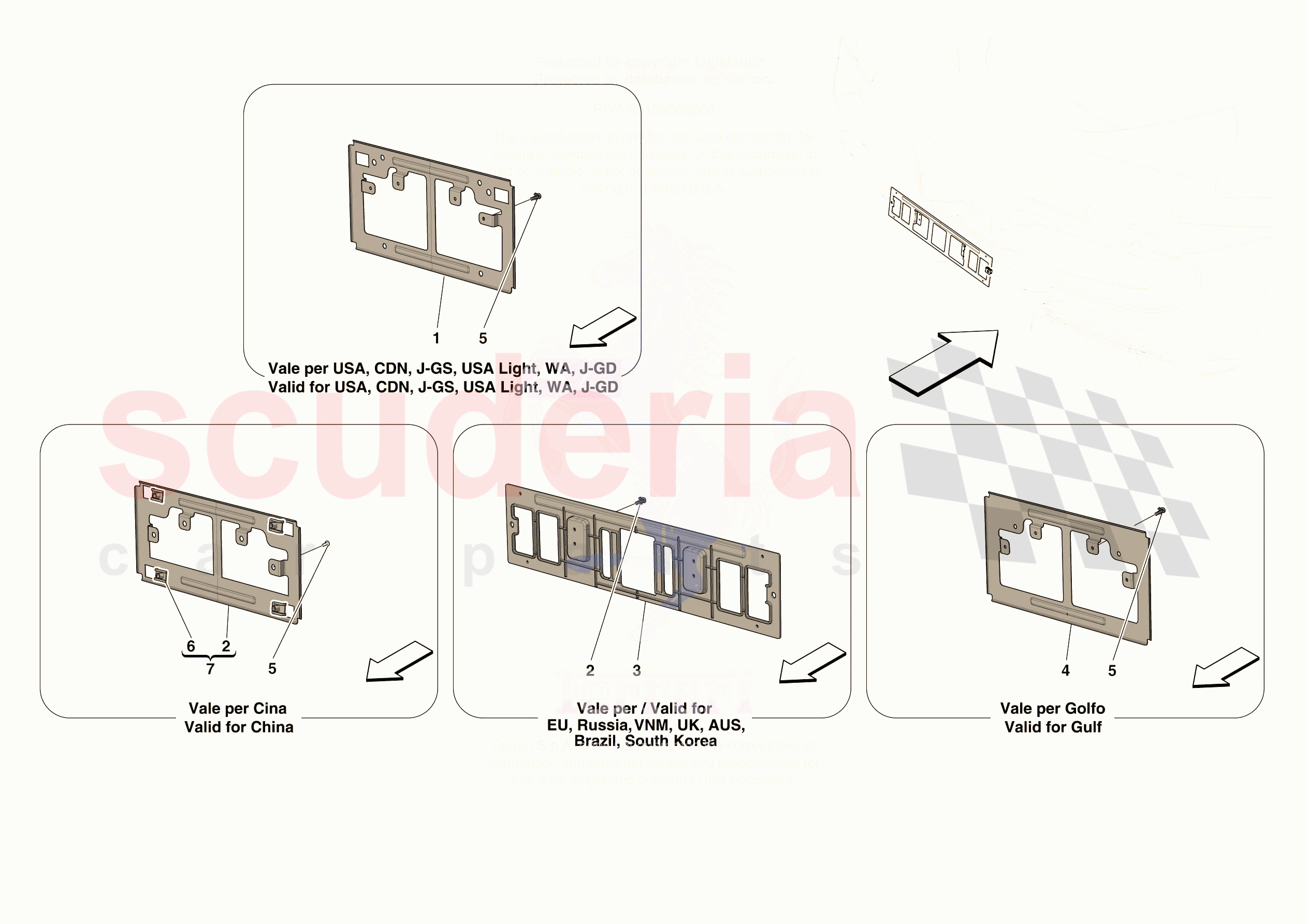 REAR LICENCE PLATE INSTALLATION of Ferrari Ferrari 296 GTB USA