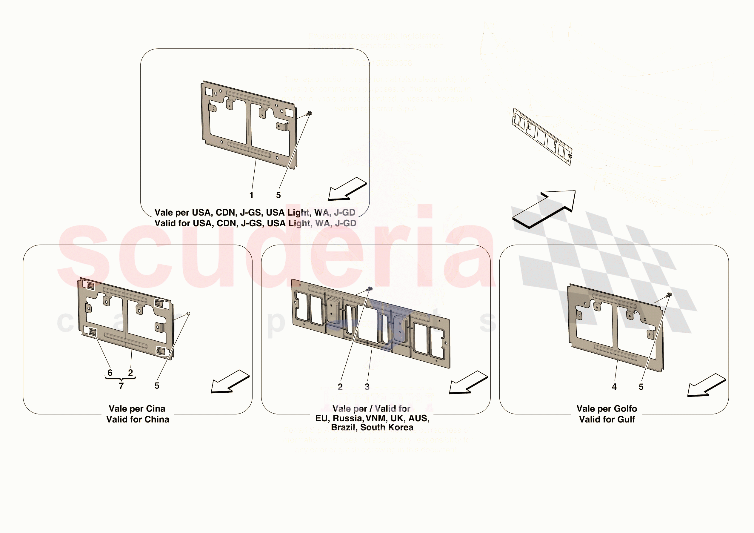 REAR LICENCE PLATE INSTALLATION of Ferrari Ferrari 296 GTS Europe