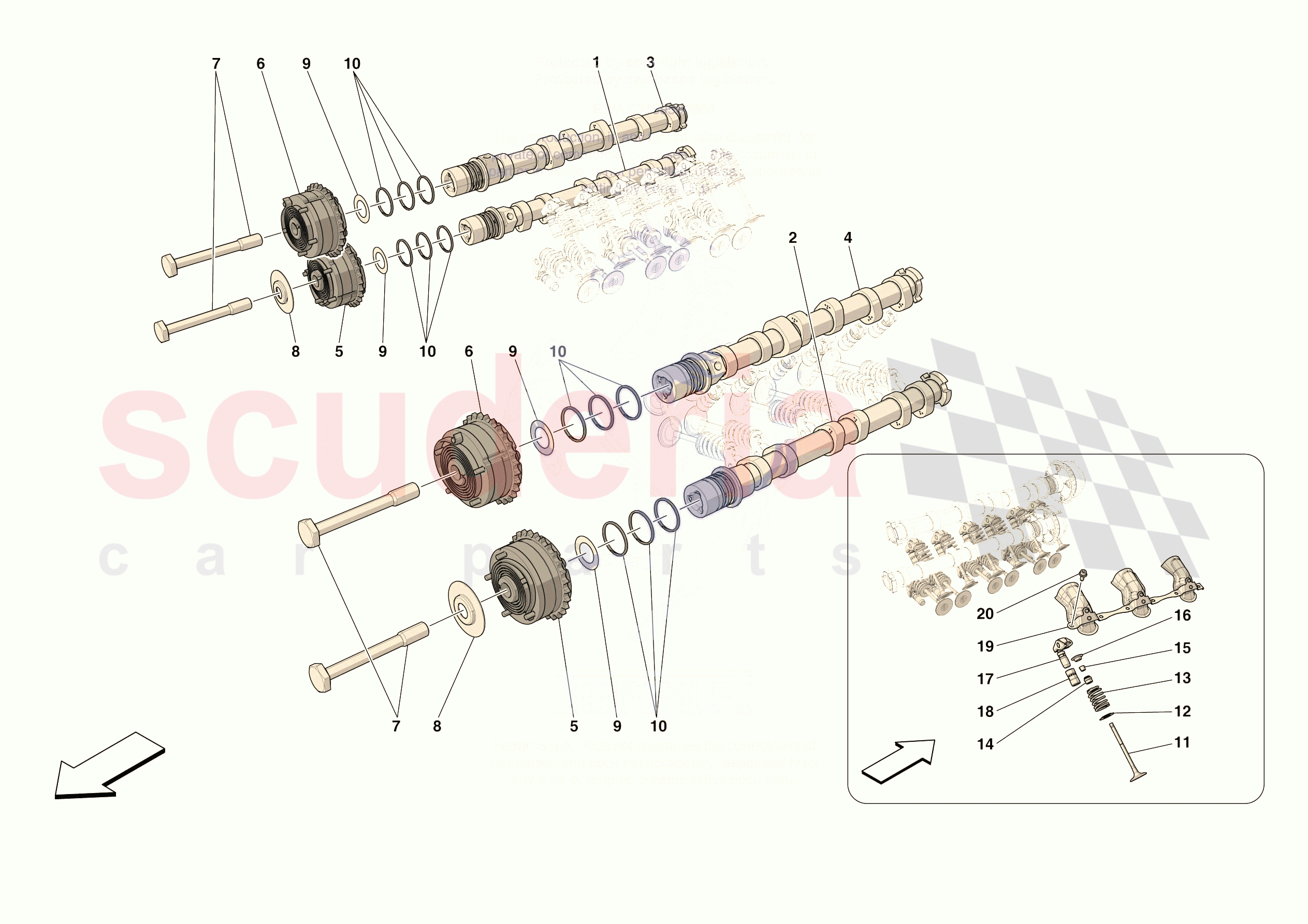 CYLINDER HEADS - TIMING of Ferrari Ferrari 296 GTS Europe RH
