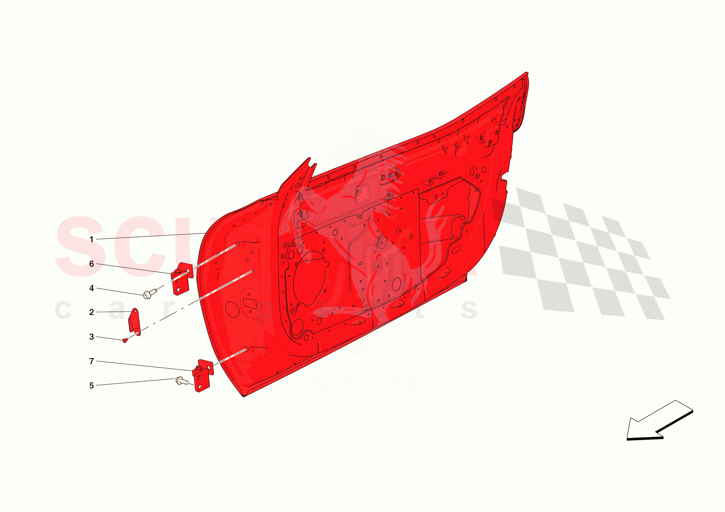 FRONT DOOR SUBSTRUCTURE of Ferrari Ferrari 296 GTS Europe RH