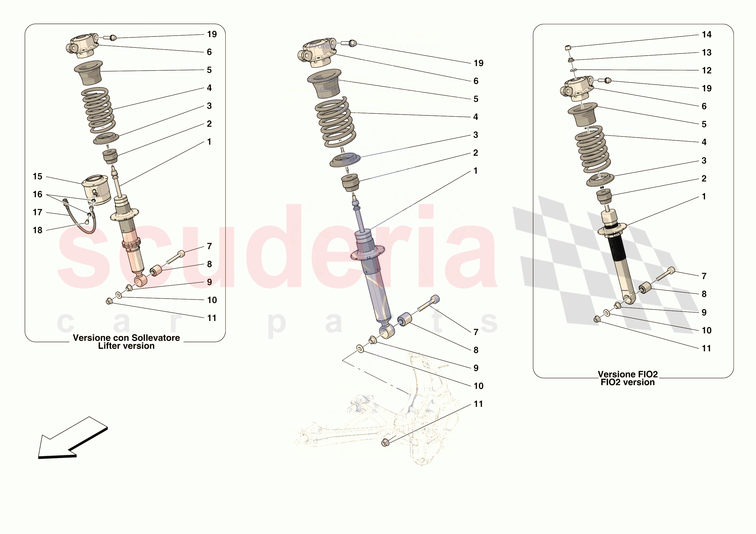 FRONT SUSPENSION - SHOCK ABSORBERS of Ferrari Ferrari 296 GTS USA