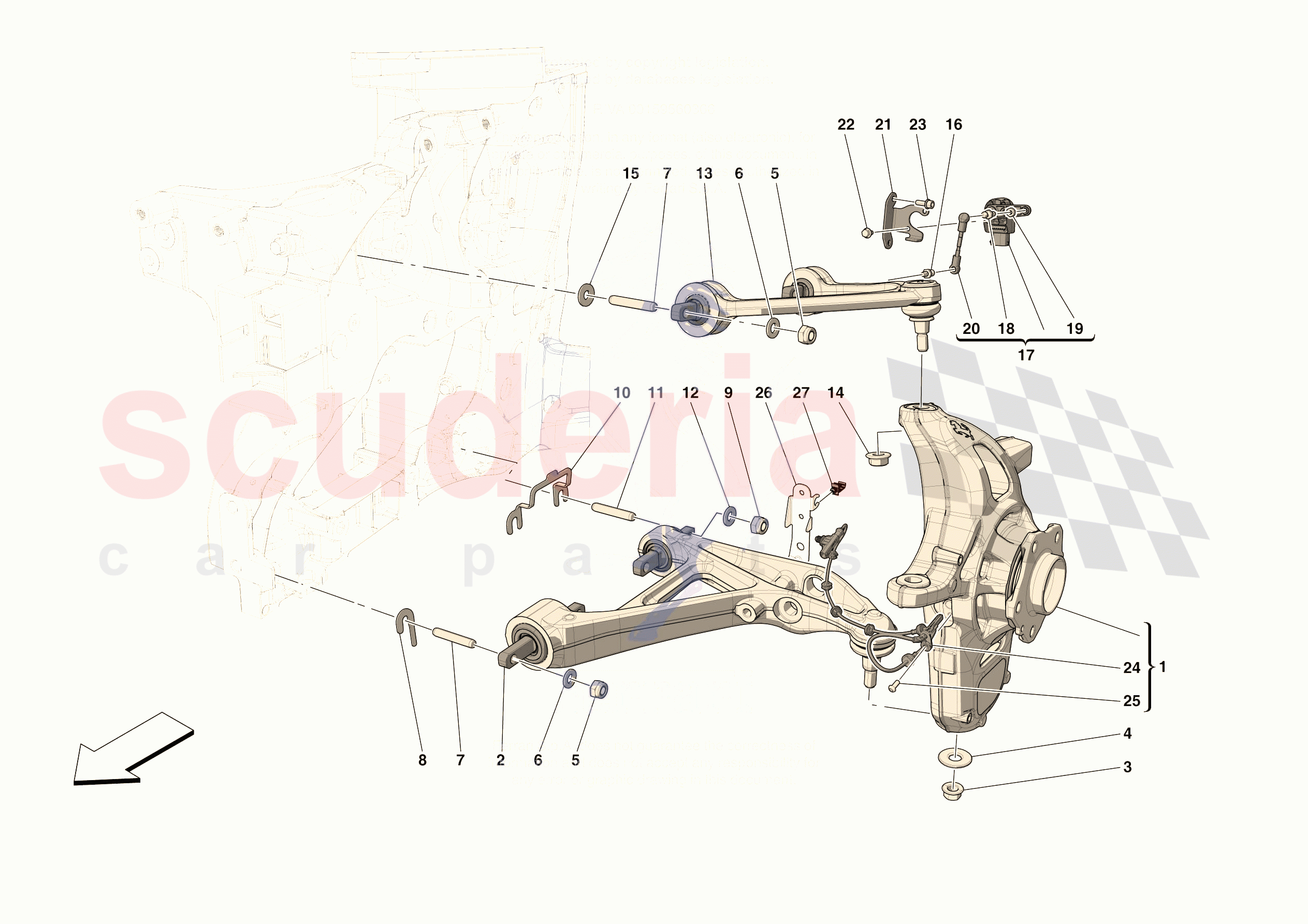 FRONT SUSPENSION - ARMS of Ferrari Ferrari 296 GTS USA