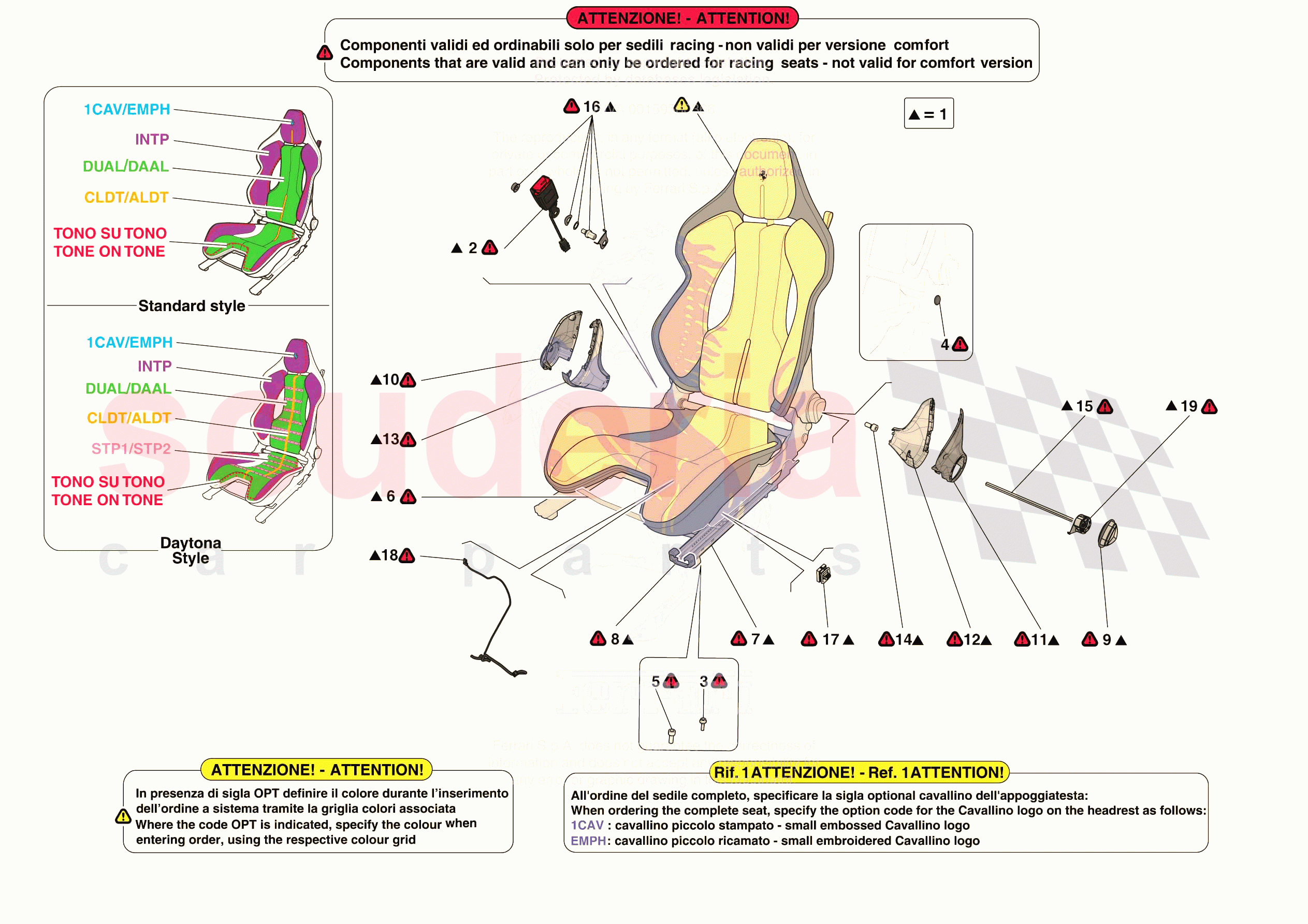 FRONT SEATS - RACING SEAT of Ferrari Ferrari 296 GTS USA