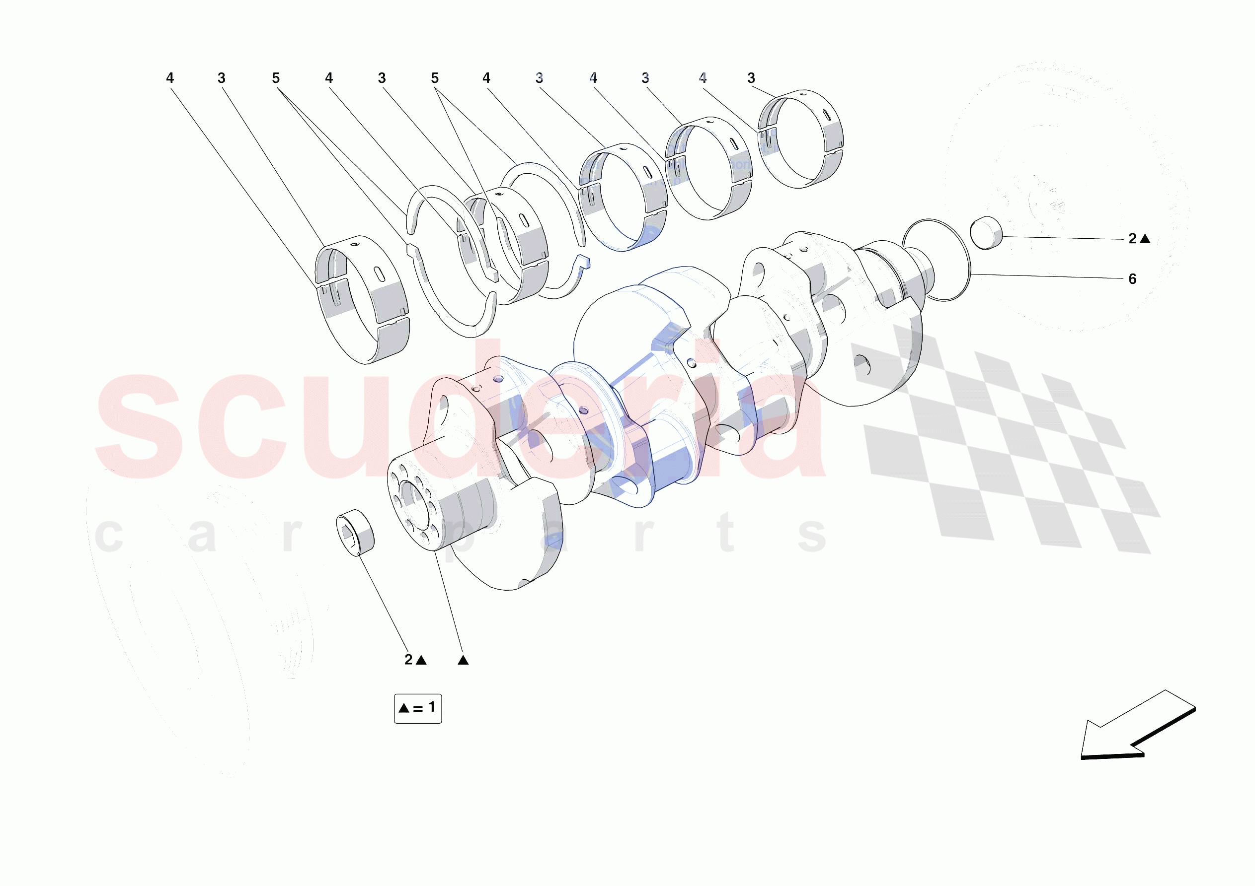 CRANKSHAFT of Ferrari Ferrari 488 Pista Europe