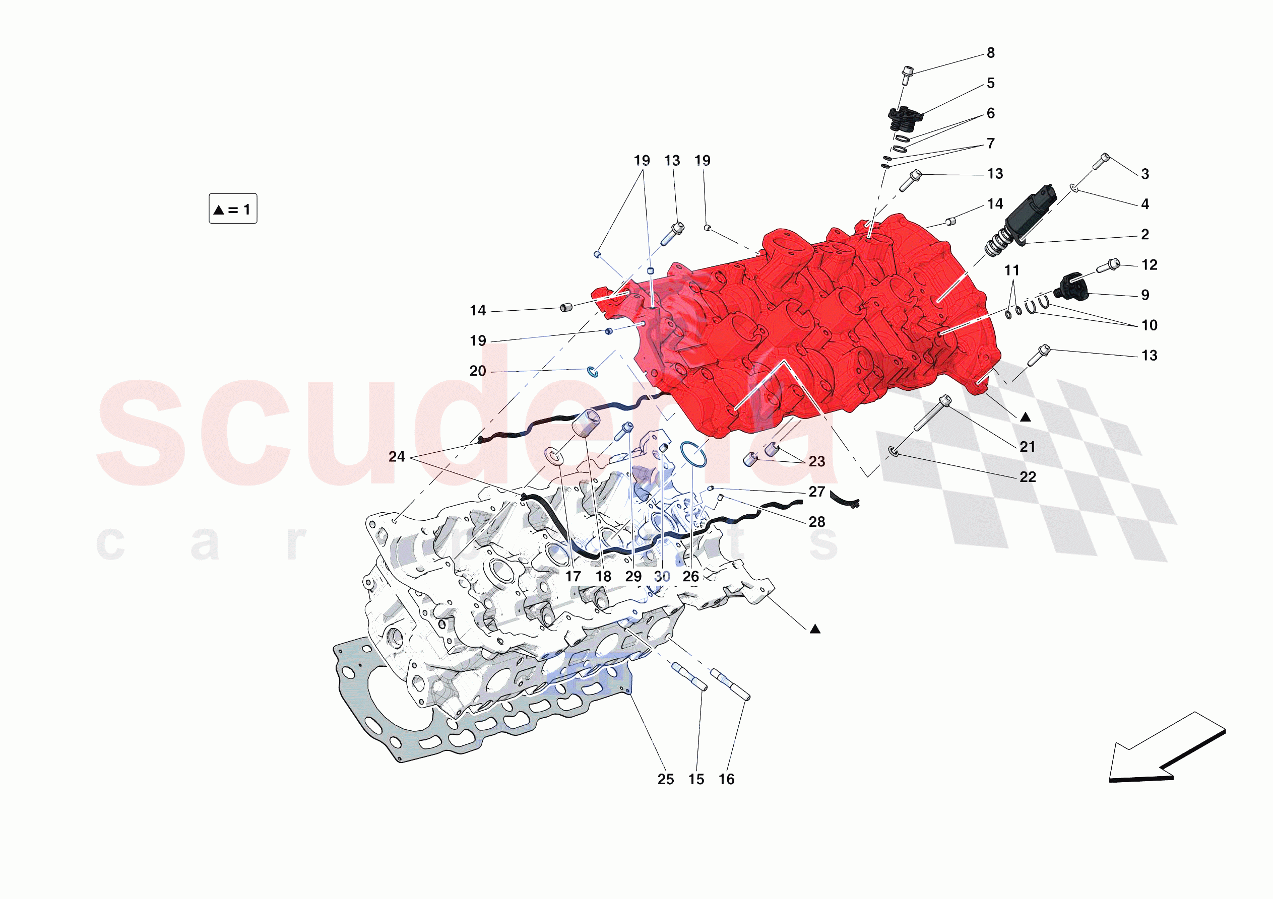 CYLINDER HEADS - LH HEAD of Ferrari Ferrari 488 Pista Europe
