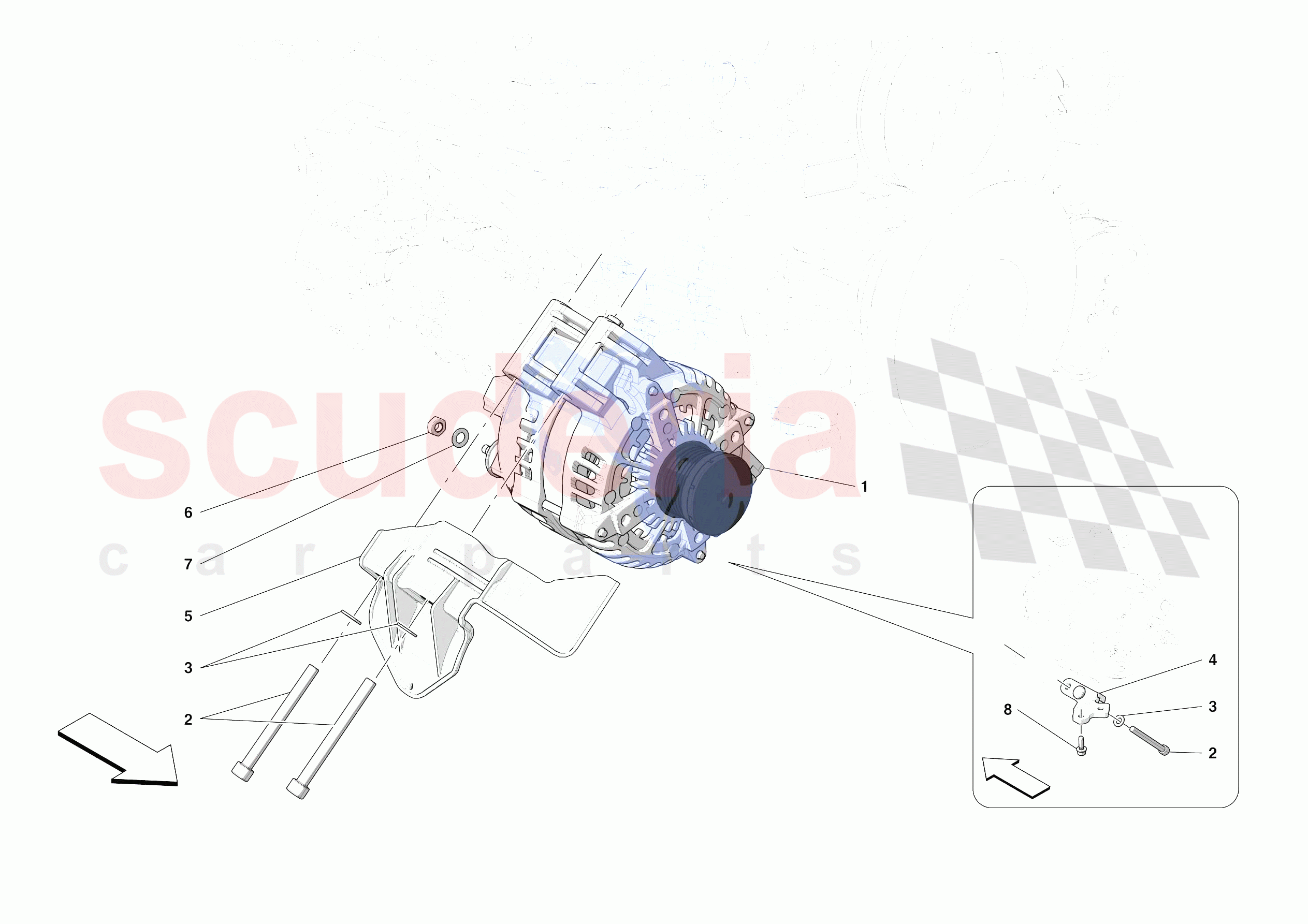 ALTERNATOR of Ferrari Ferrari 488 Pista Europe