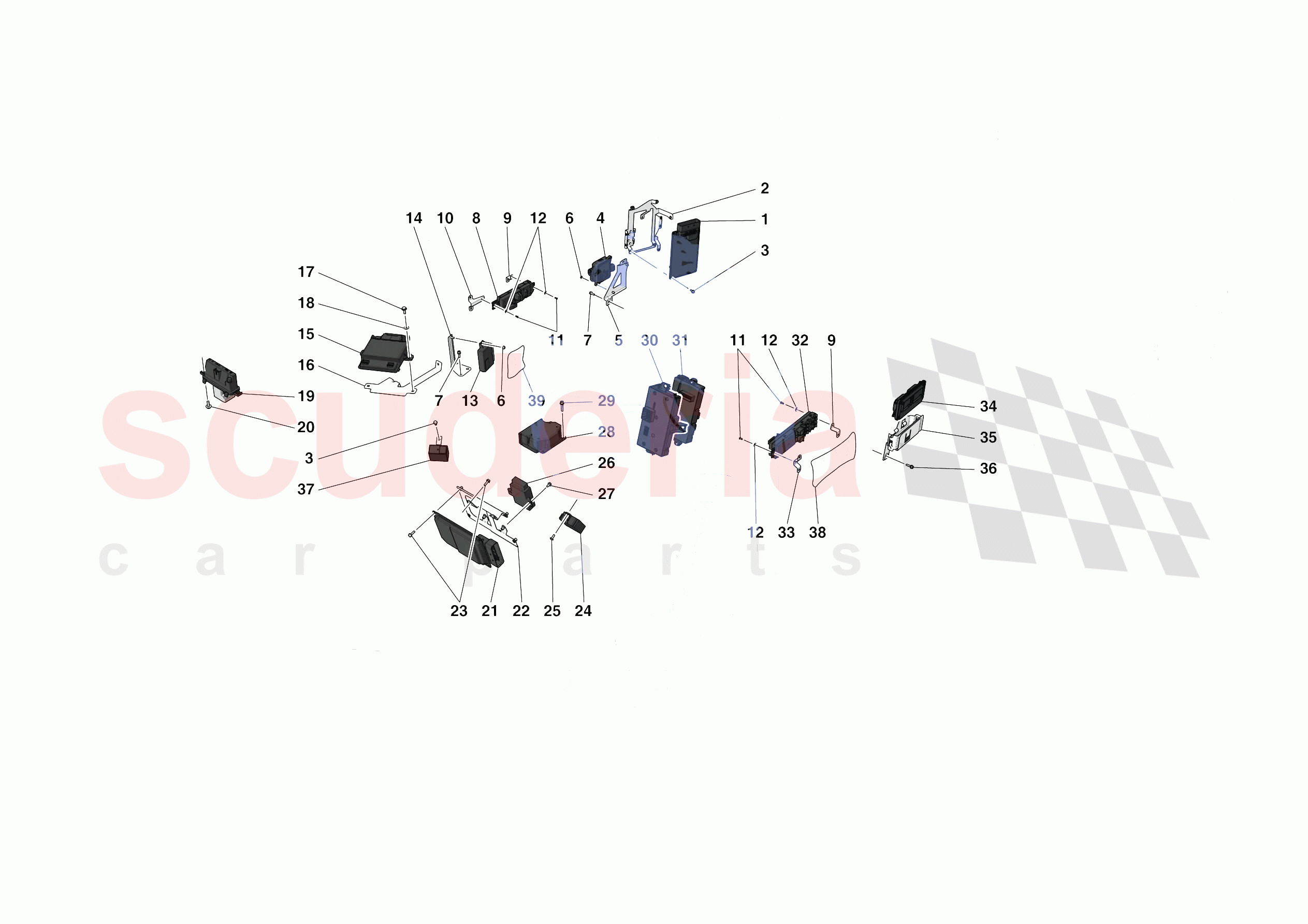 ELECTRICAL SYSTEM CONTROL UNITS of Ferrari Ferrari 488 Pista Europe