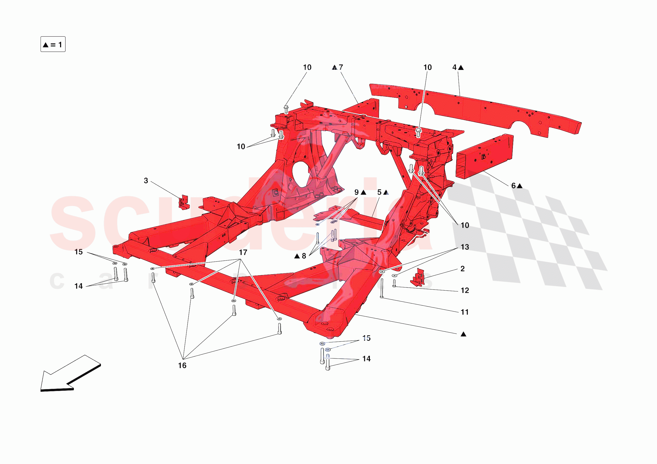 STRUCTURES AND ELEMENTS, REAR OF VEHICLE of Ferrari Ferrari 488 Pista Europe RH