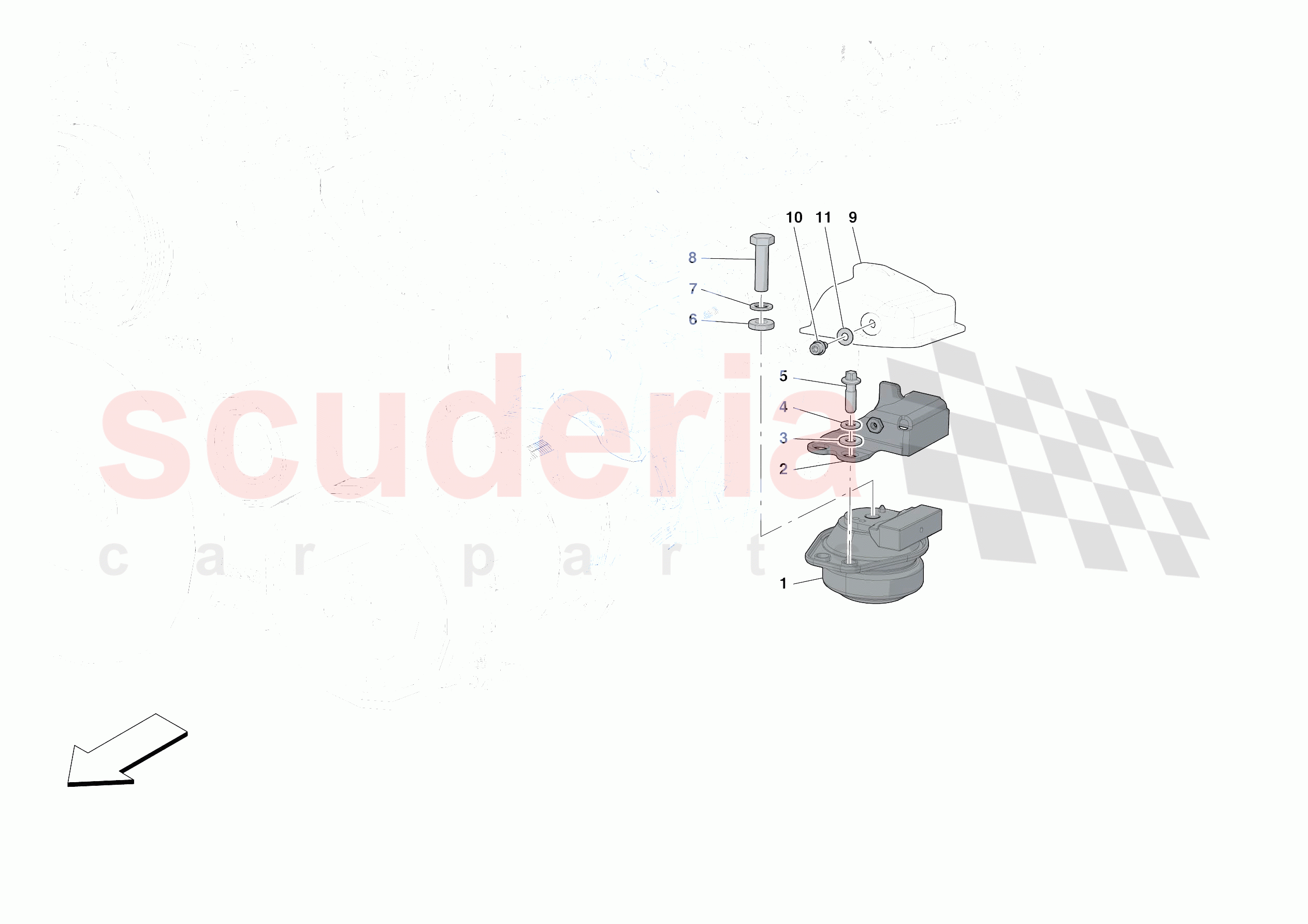 ENGINE SUSPENSION BUSH of Ferrari Ferrari 488 Pista Spider Europe