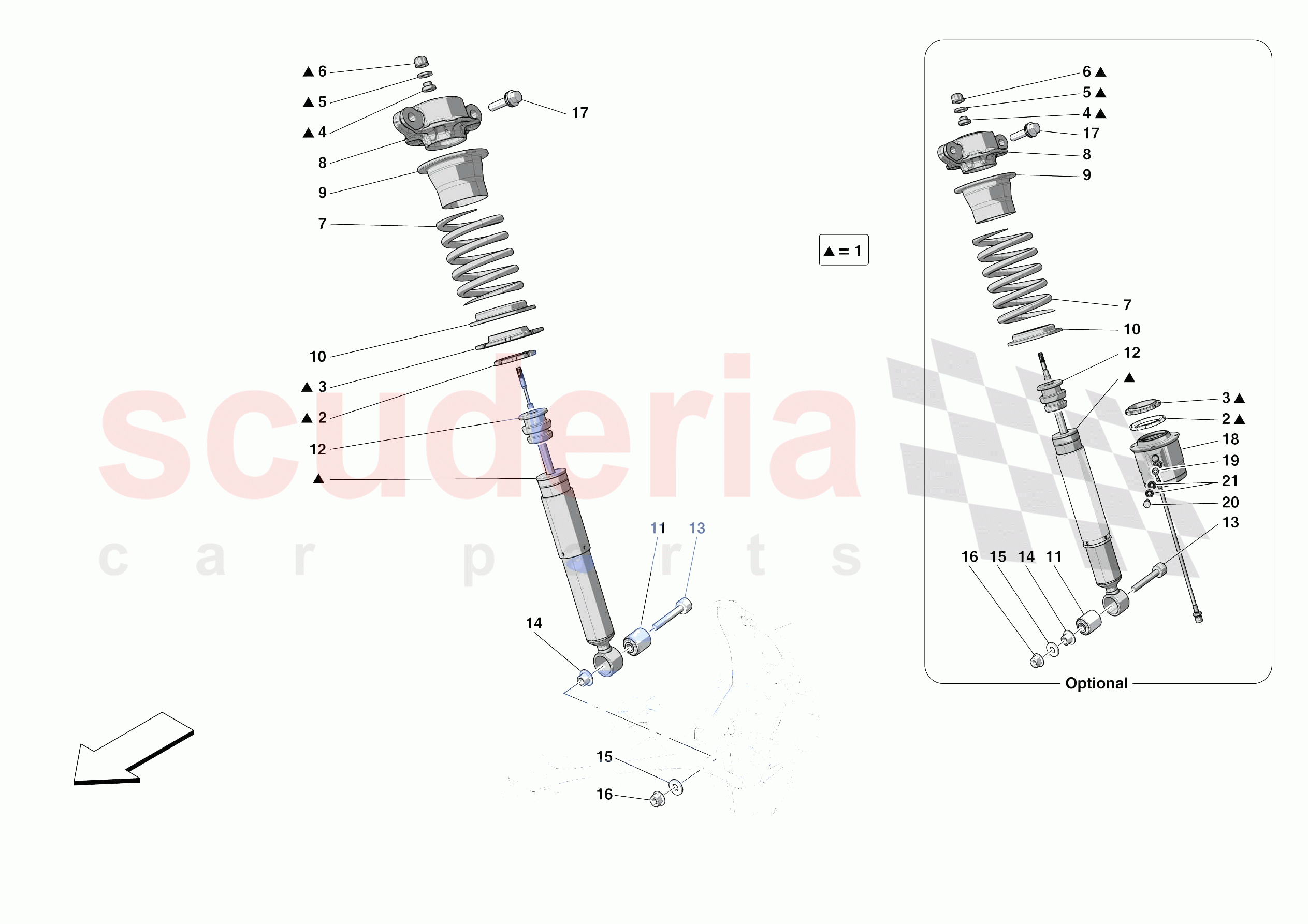 FRONT SUSPENSION - SHOCK ABSORBERS of Ferrari Ferrari 488 Pista Spider Europe
