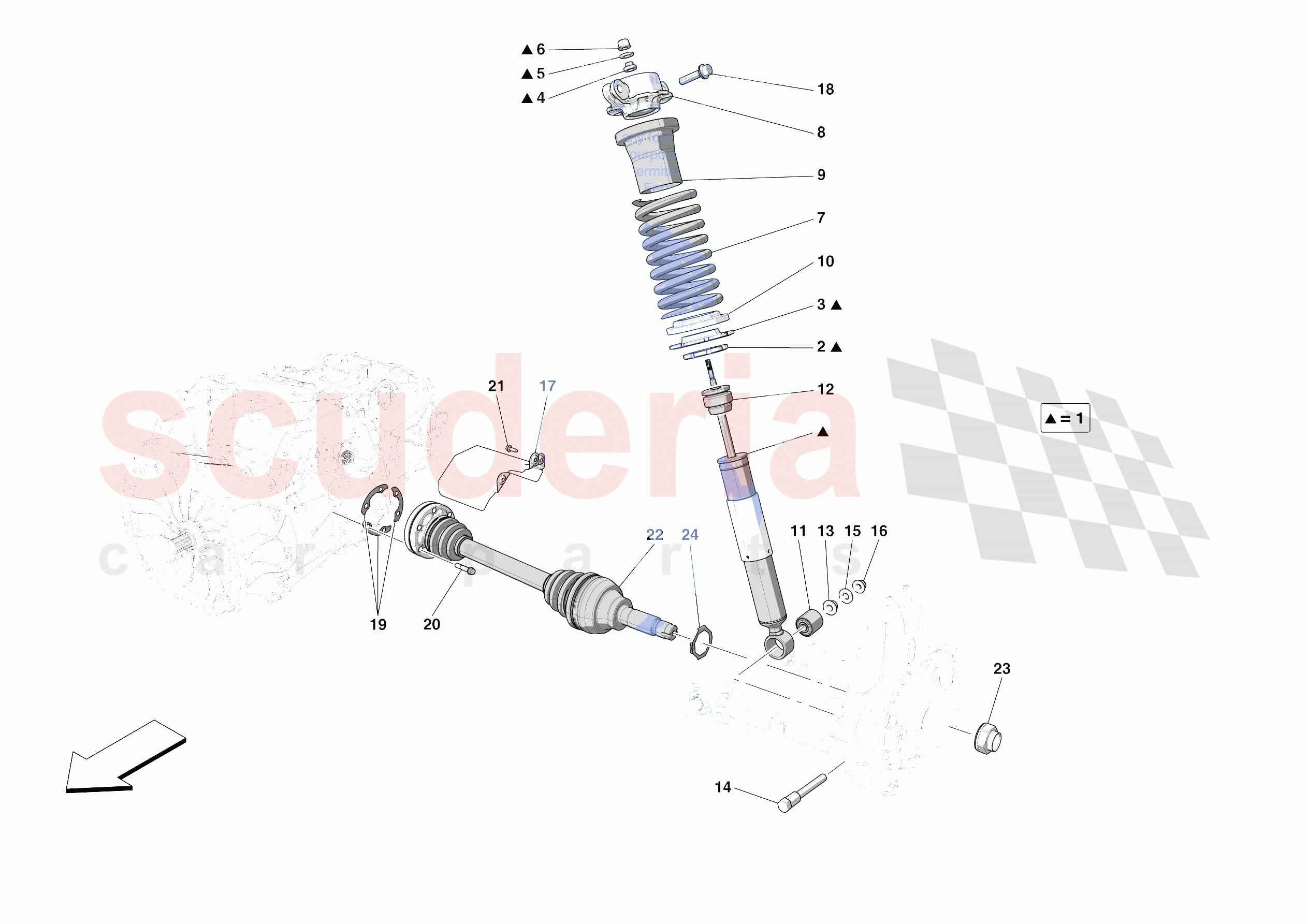 REAR SUSPENSION - SHOCK ABSORBERS of Ferrari Ferrari 488 Pista Spider Europe