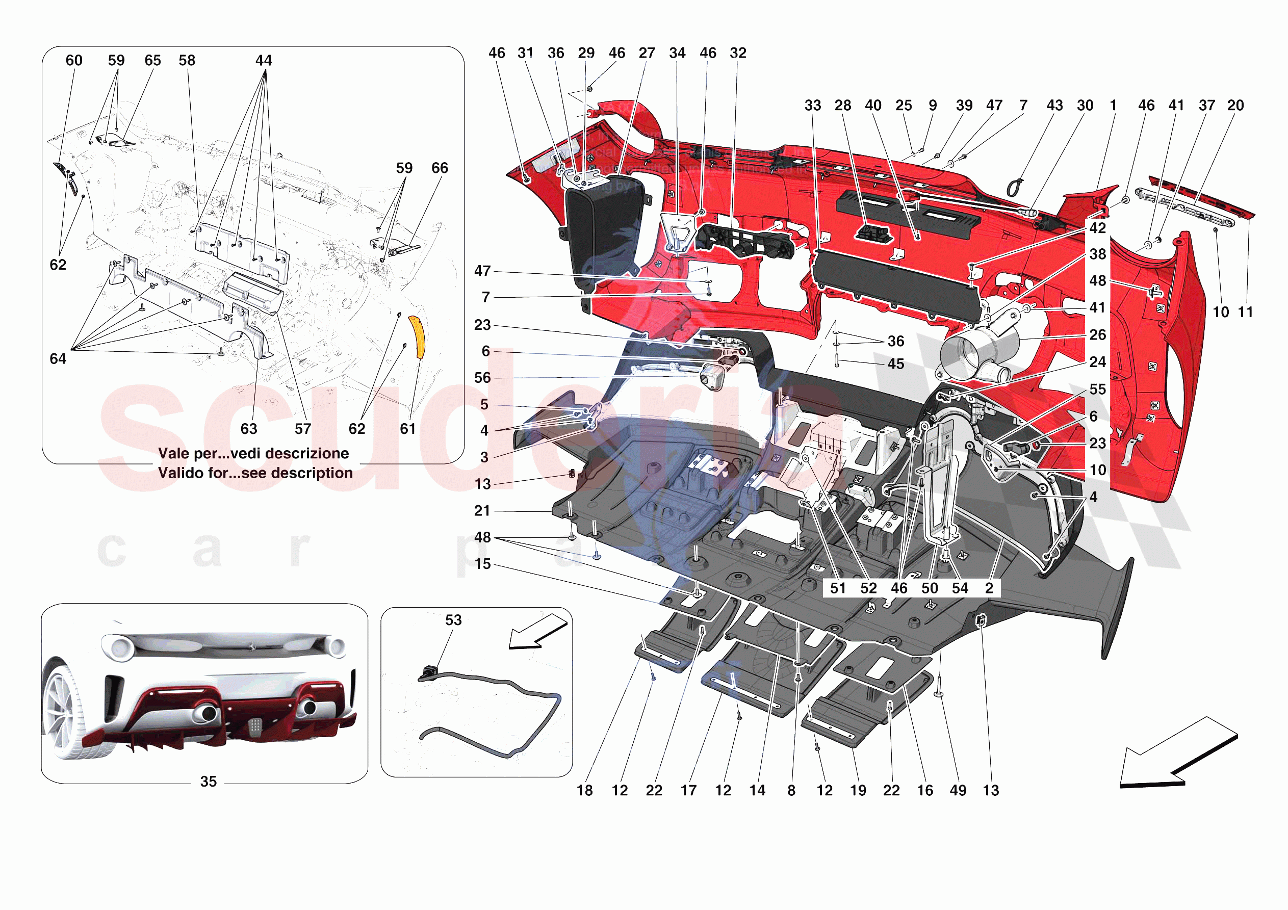 REAR BUMPER of Ferrari Ferrari 488 Pista Spider Europe