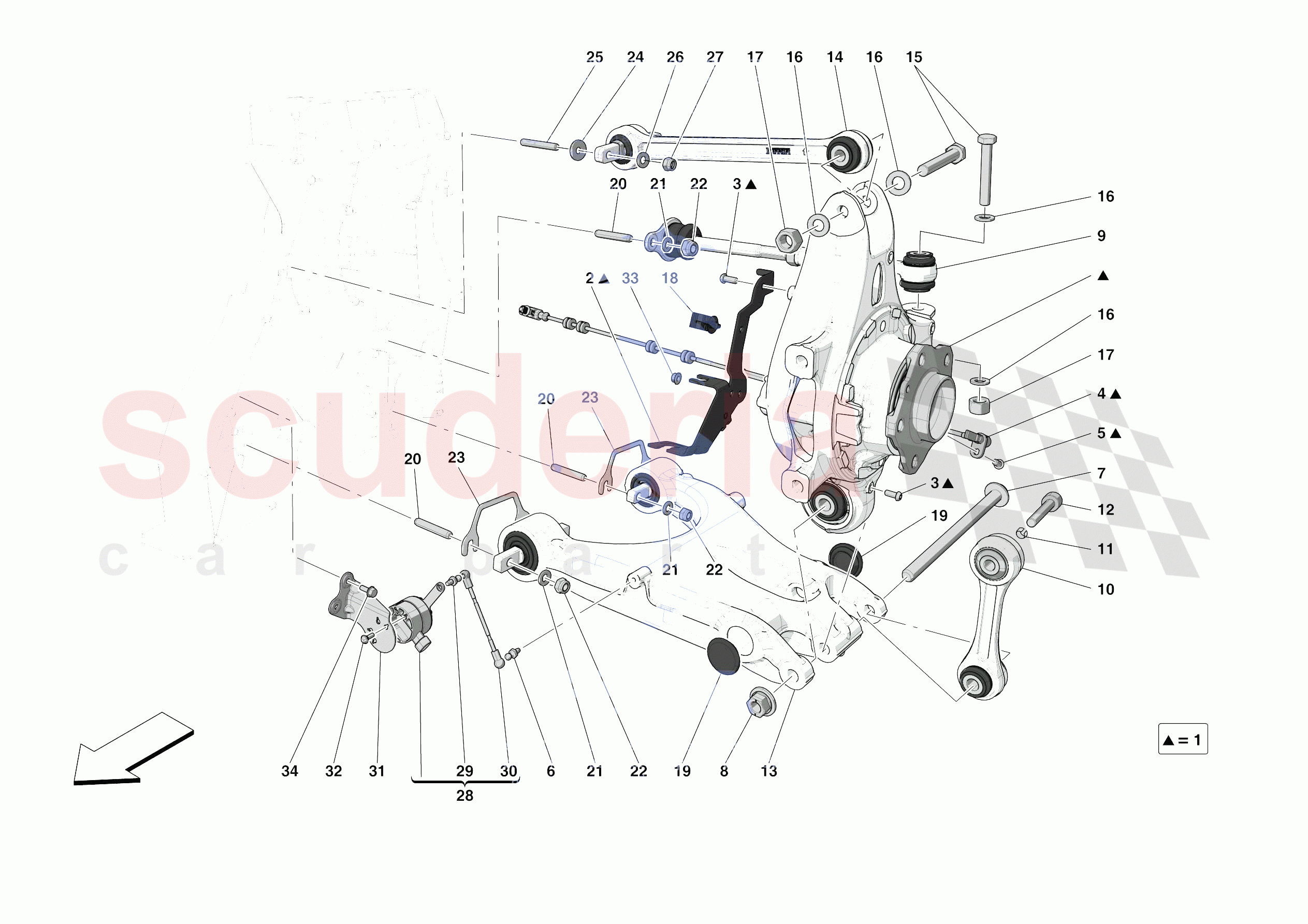 REAR SUSPENSION - ARMS of Ferrari Ferrari 488 Pista Spider USA
