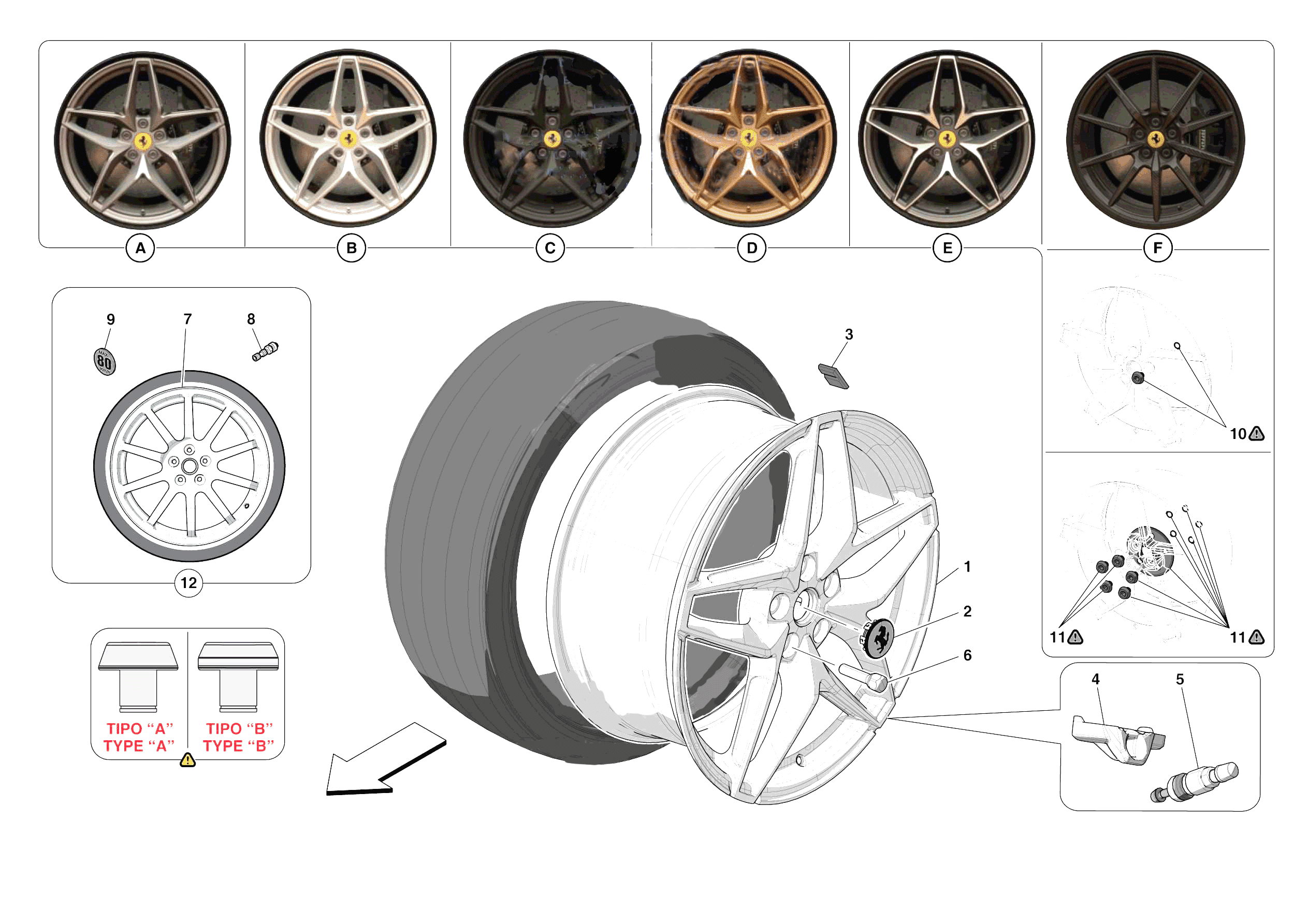 COMPLETE WHEELS of Ferrari Ferrari 488 Pista Spider USA