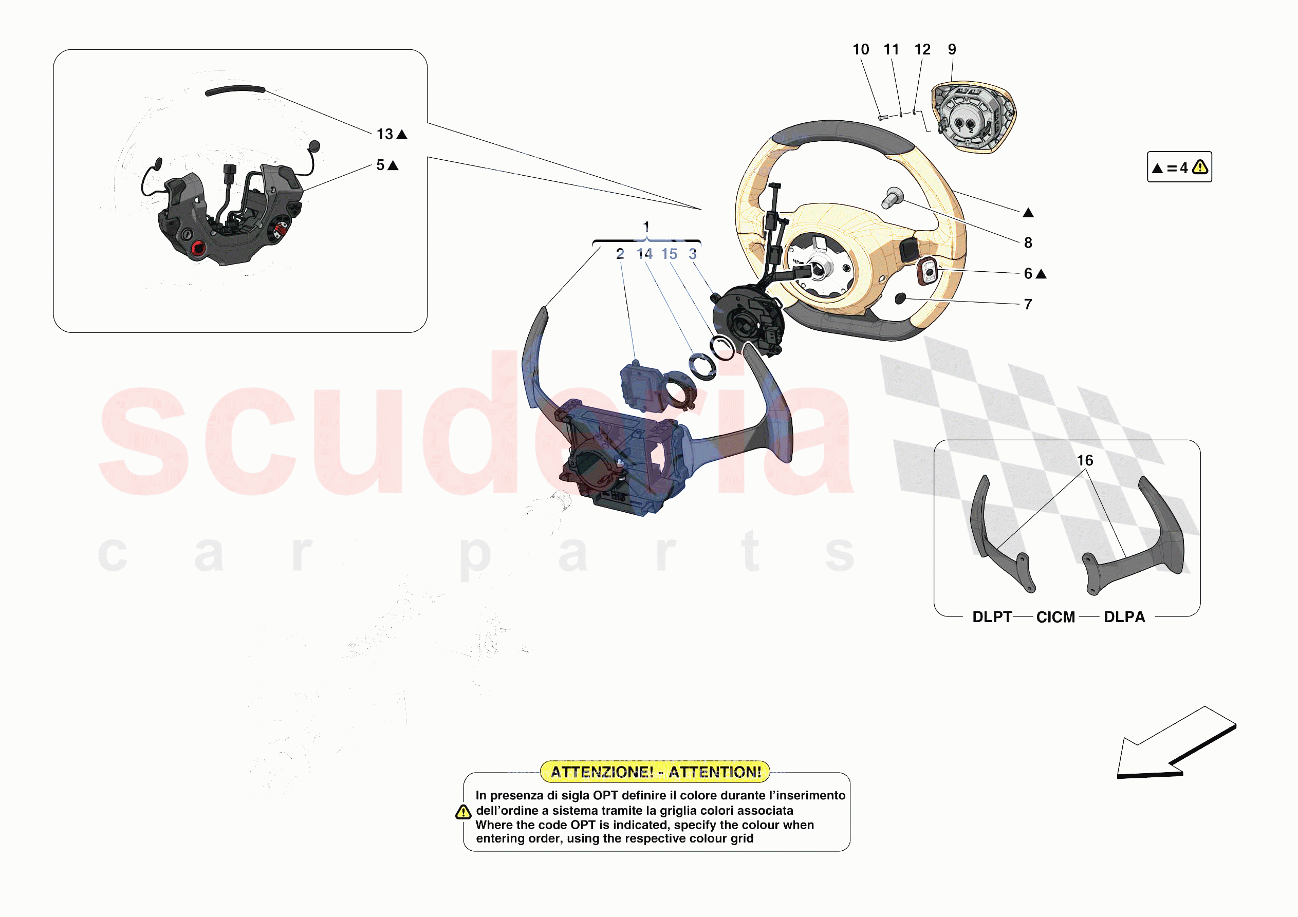 STEERING WHEEL AND STEERING SYSTEM - STEERING WHEEL AND AIRBAG of Ferrari Ferrari 488 Pista Spider USA